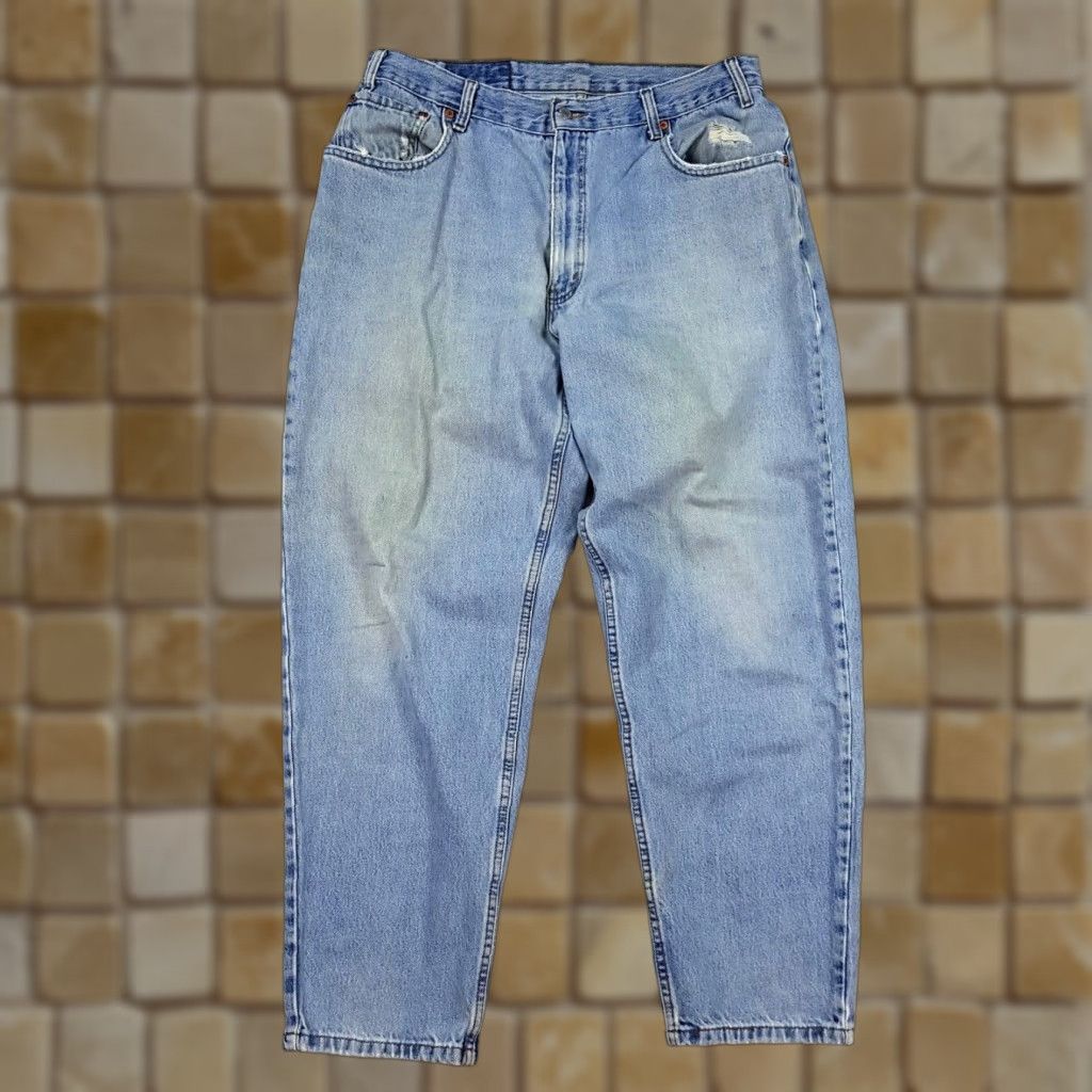 Levi's VINTAGE Levi's 550 Distressed Jeans Men 35x30 Denim 90s Relaxed Tapered Blue jeans Size US 35 - 1 Thumbnail
