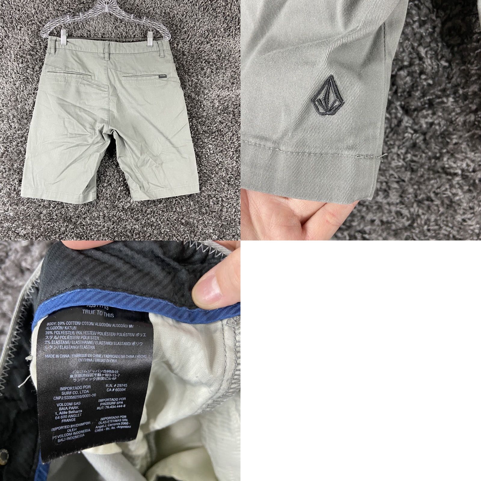 Volcom Volcom Shorts Men 30 Gray Chino Regular Size 30 Mens Size US 30 / EU 46 - 8 Thumbnail
