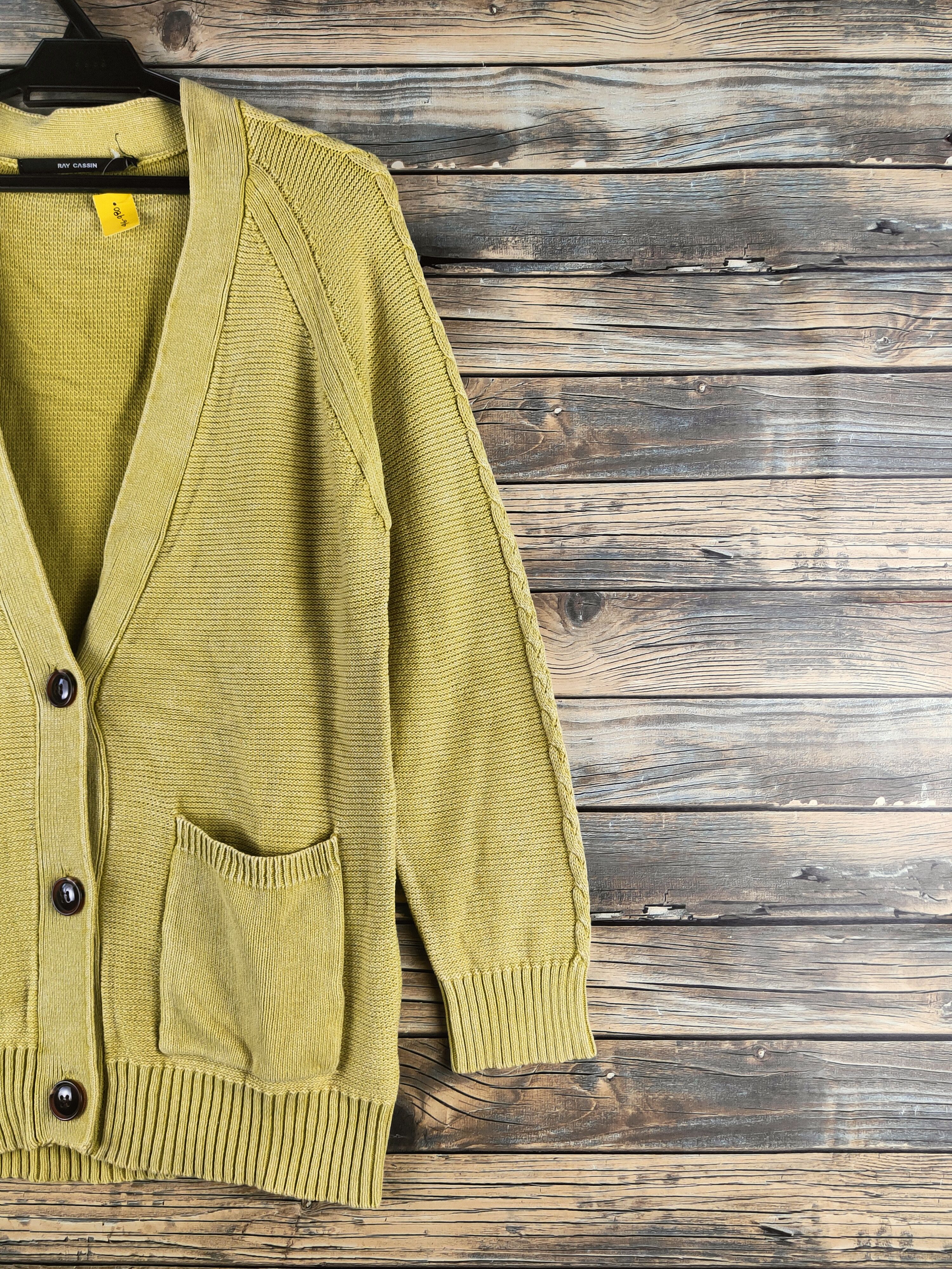 Vintage DL Ray Cassin Mustard Knitwear Cardigan #46-980 Size US M / EU 48-50 / 2 - 5 Thumbnail