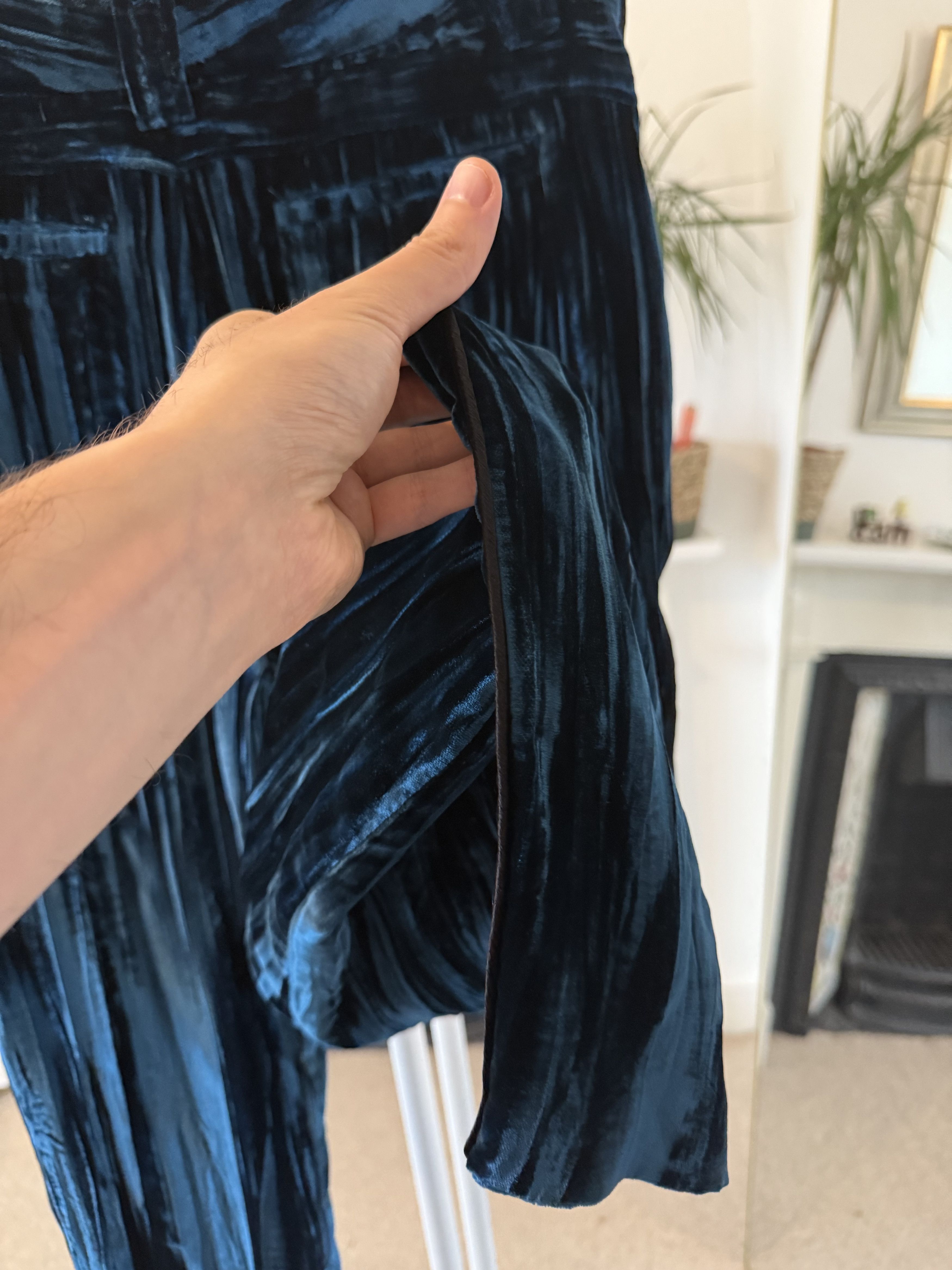 Saint Laurent Paris FW19' Saint Laurent Low Waist Velour Blue Striped Pants Size US 30 / EU 46 - 12 Thumbnail