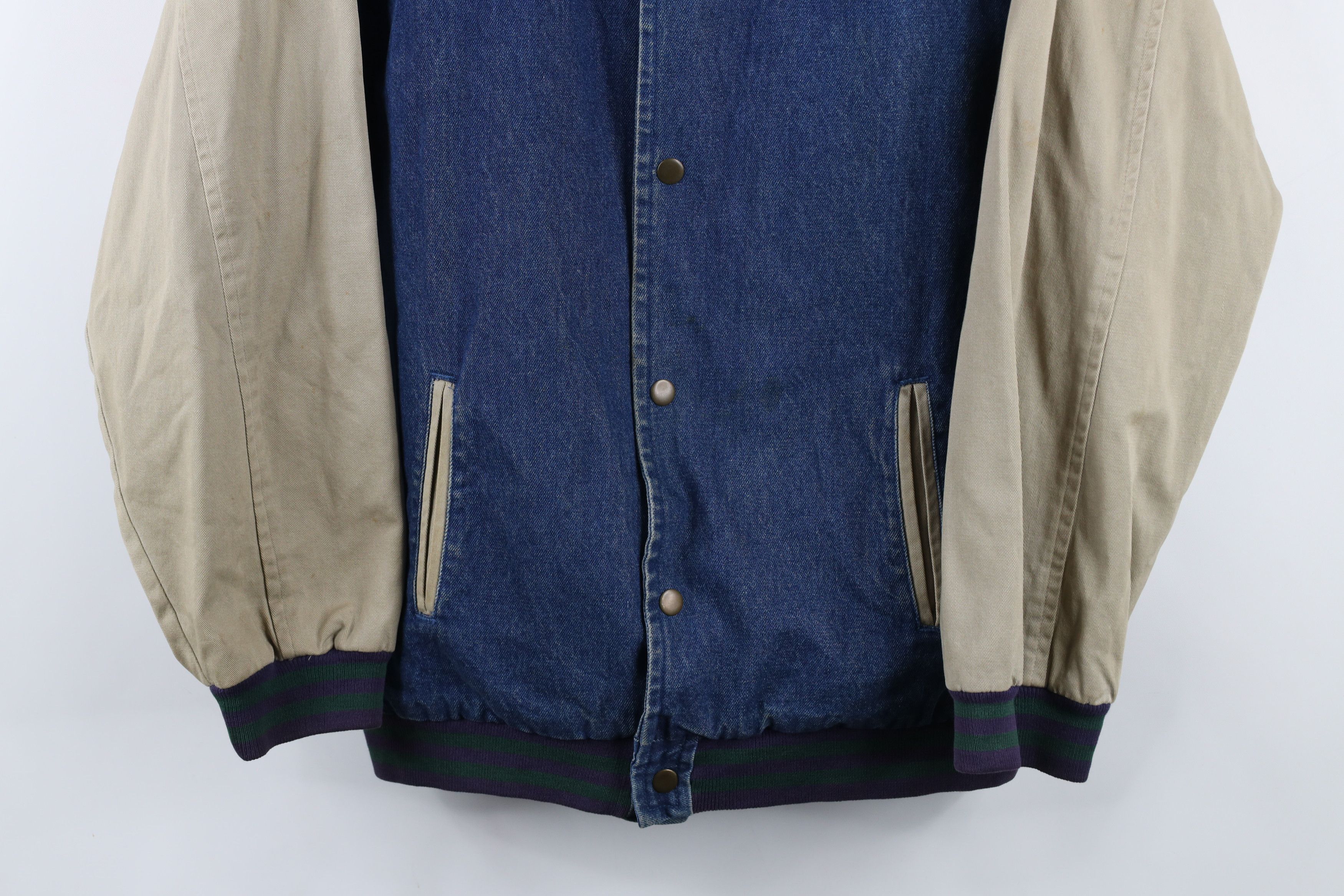 Vintage Vintage 90s Streetwear Lined Denim Jean Varsity Jacket Size US XL / EU 56 / 4 - 3 Thumbnail