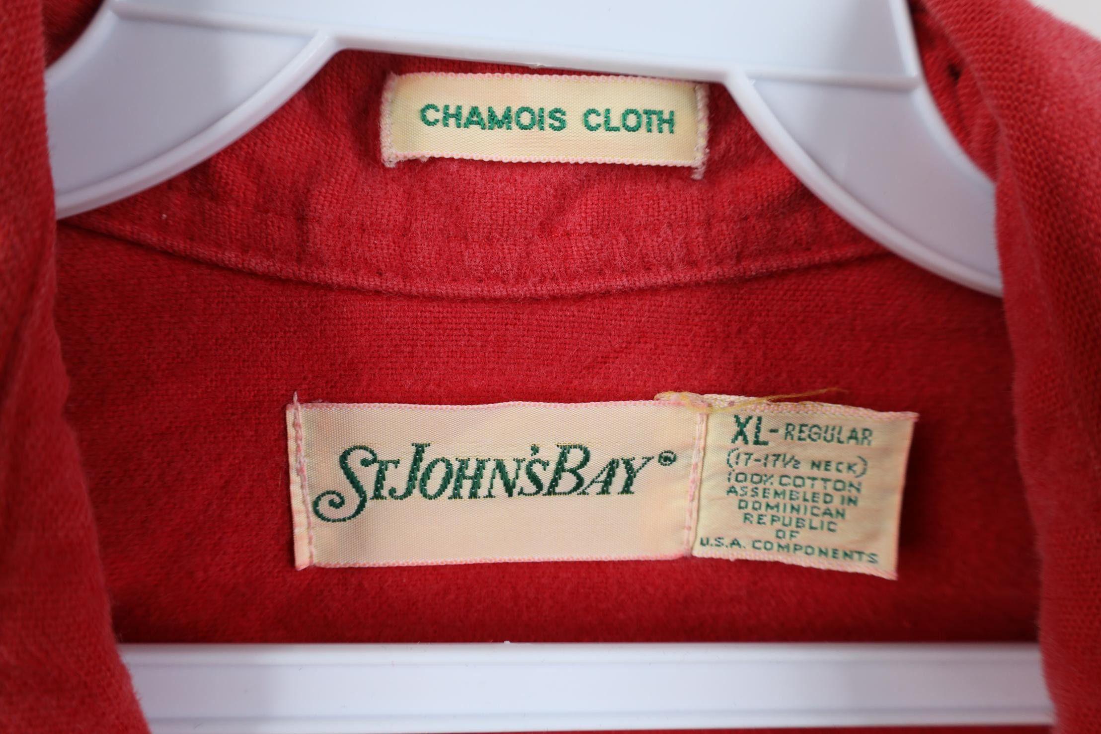Vintage Vintage 70s Streetwear Chamois Cloth Button Shirt Red Size US XL / EU 56 / 4 - 4 Thumbnail