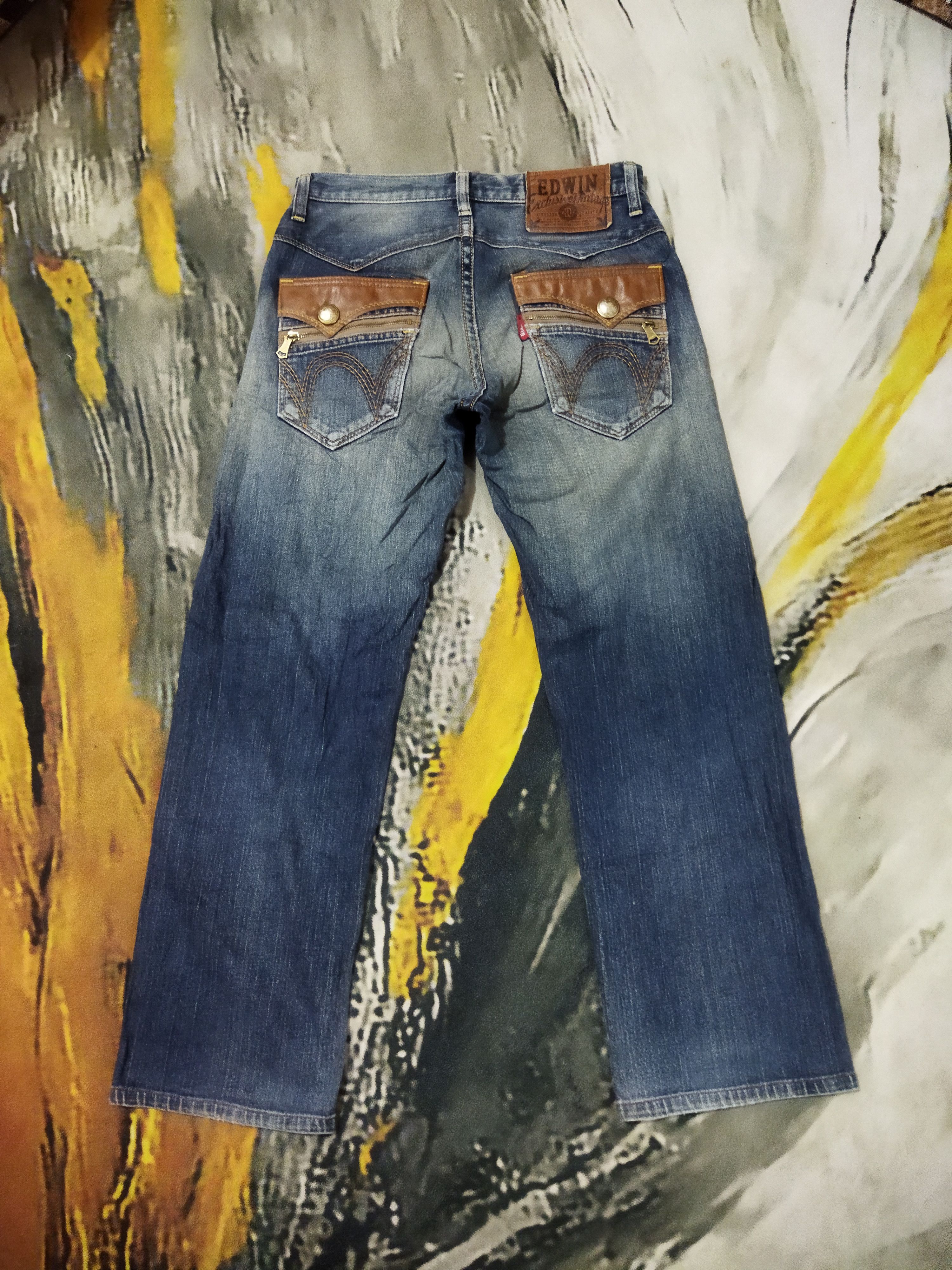 Edwin VINTAGE EDWIN EXS404 DISTRESSED FADED BLUE JEANS PANTS Size US 31 - 7 Thumbnail