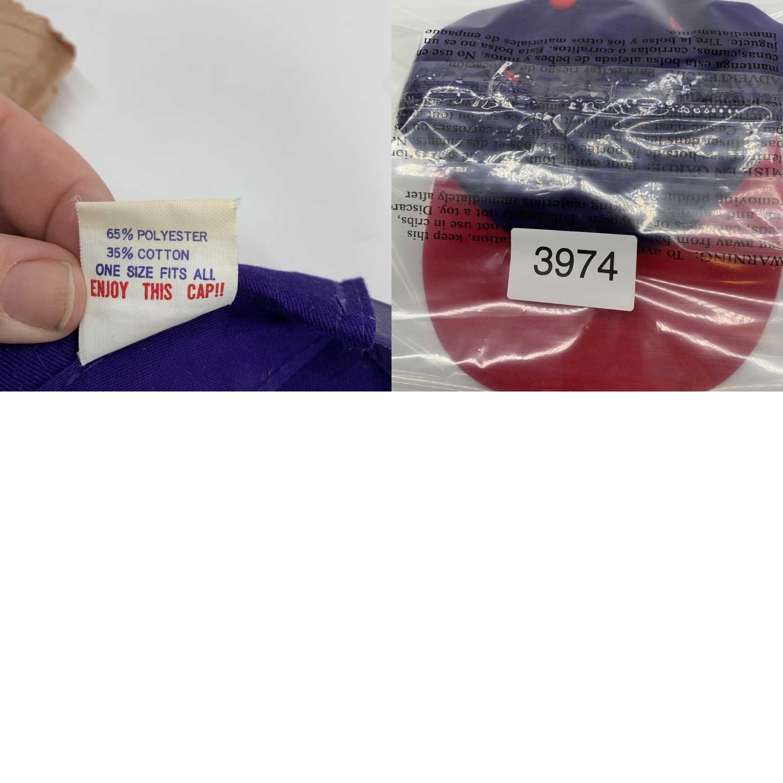 Vintage Otto Hat Cap Snap Back Mens Purple Red Twill Baseball Blank Adjustable One Size Size ONE SIZE - 8 Thumbnail