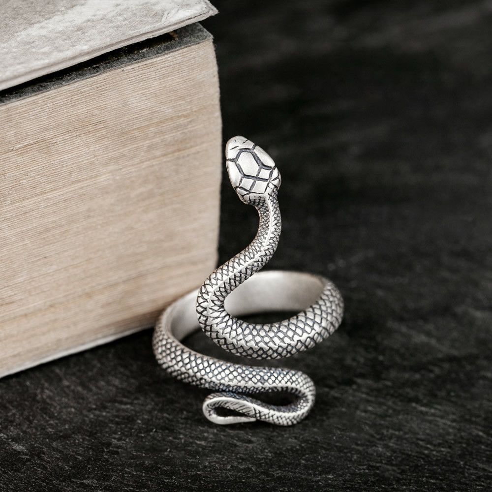 Jewelry Snake Rare Jewelry Rings Open Size Chrome Ring (Size 7-13) Size ONE SIZE - 3 Thumbnail