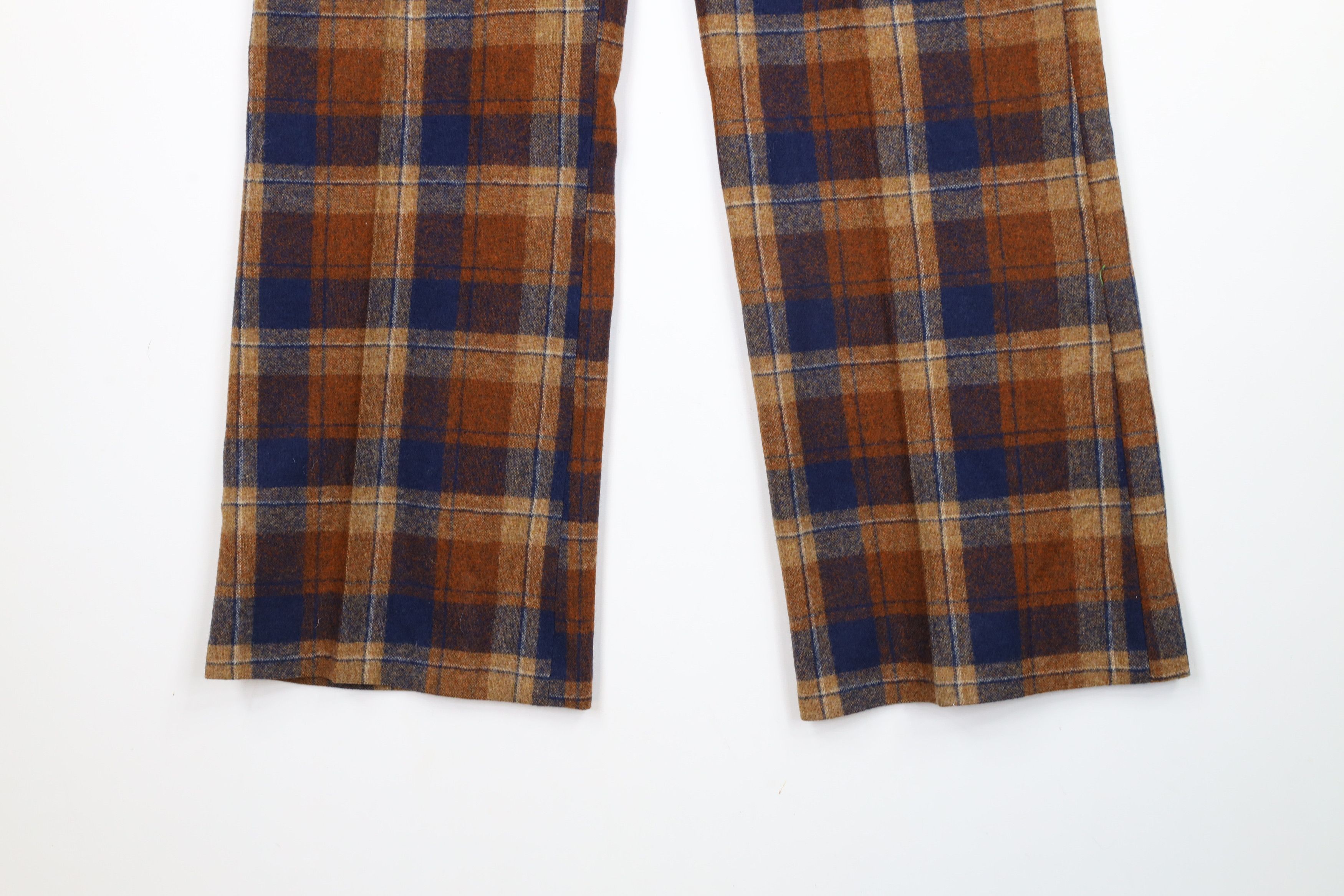 Vintage Vintage 60s 70s Streetwear Wide Leg Bell Bottoms Pants Plaid Size 26" / US 2 / IT 38 - 9 Thumbnail