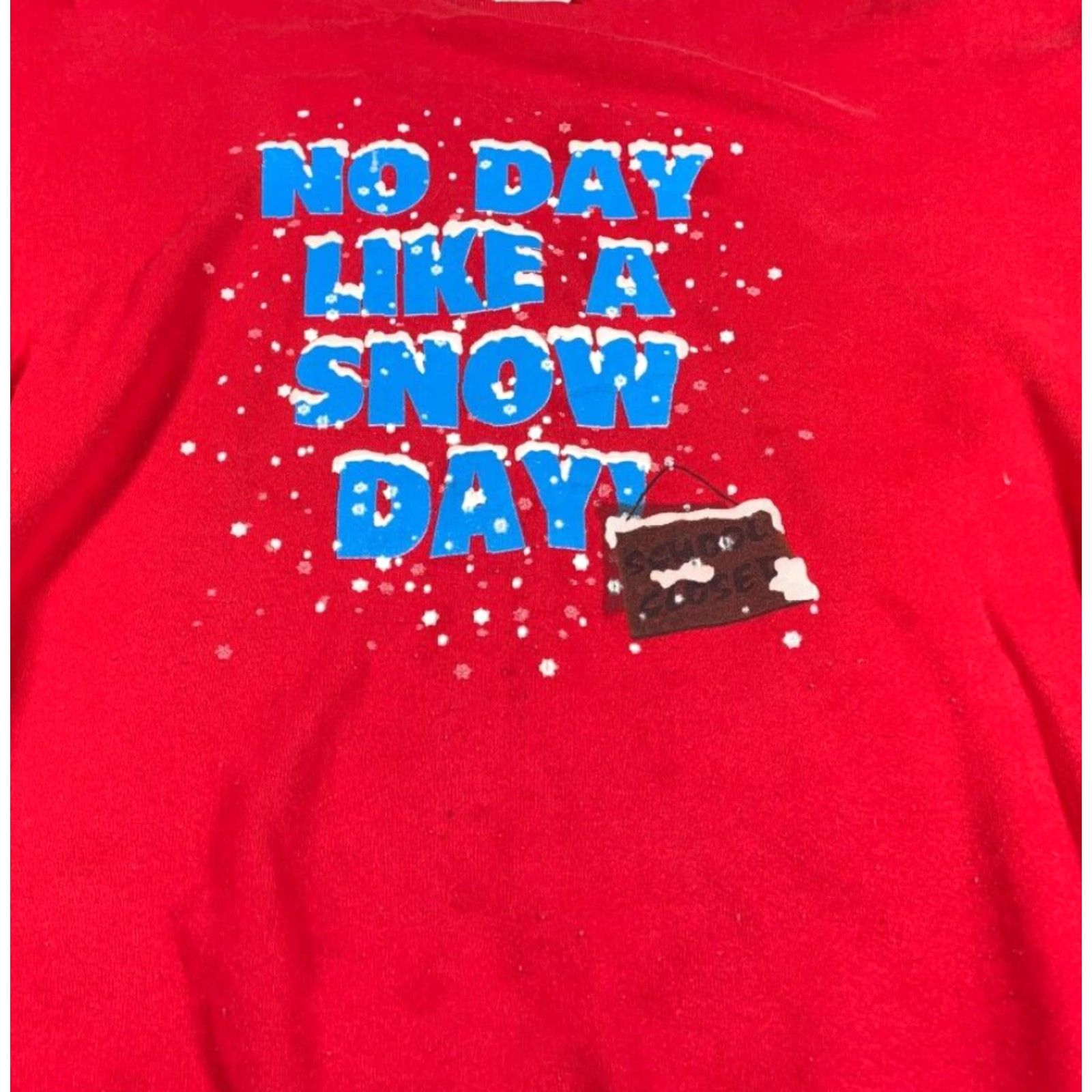 Fruit Of The Loom VINTAGE No Day Like a Snow Day Sweatshirt Men 2XL Red 50-50 Fruit of the Loom Graphic Print Retro School 90s Hipster Pullover Sweatshirt Size US XXL / EU 58 / 5 - 6 Thumbnail