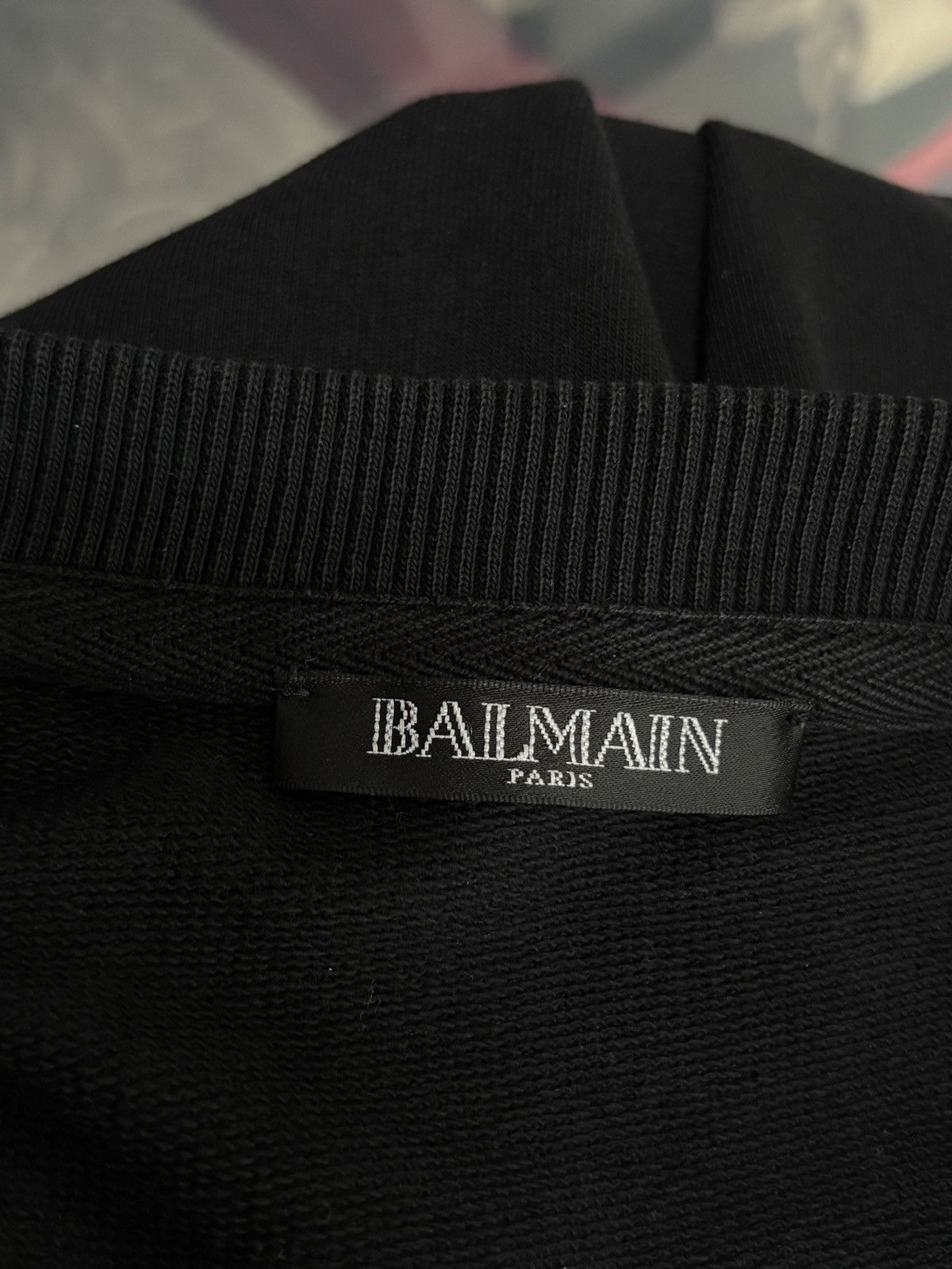 Balmain Balmain Paris Logo Black Oversized Sweatshirt Size XS / US 0-2 / IT 36-38 - 6 Thumbnail