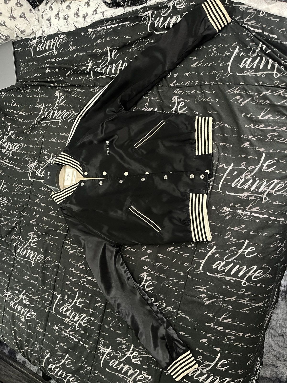 Celine Celine Crystal Embroidered Satin Bomber Size US M / EU 48-50 / 2 - 12 Thumbnail