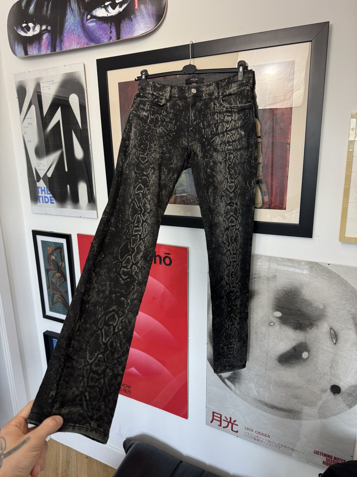 Amiri Amiri Mx1 Skinny Jeans Snake Skin Denim Pant Distressed Rare Size US 30 / EU 46 - 2 Thumbnail