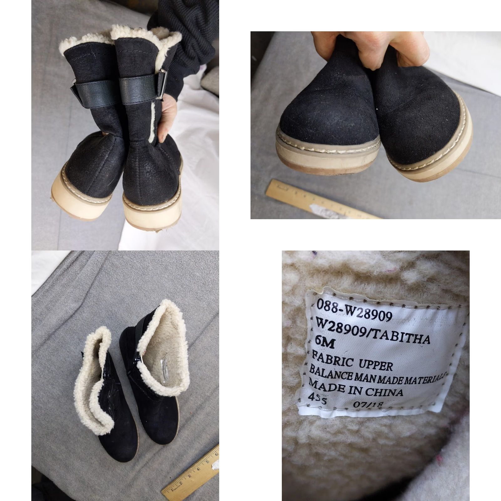 Vintage White Mountain Womens Boots Ankle 6 Black Faux Fur Zipper Buckle Shearling Style Winter Casual/M 6 Womens Boots Black Size US 6 / IT 36 - 8 Thumbnail