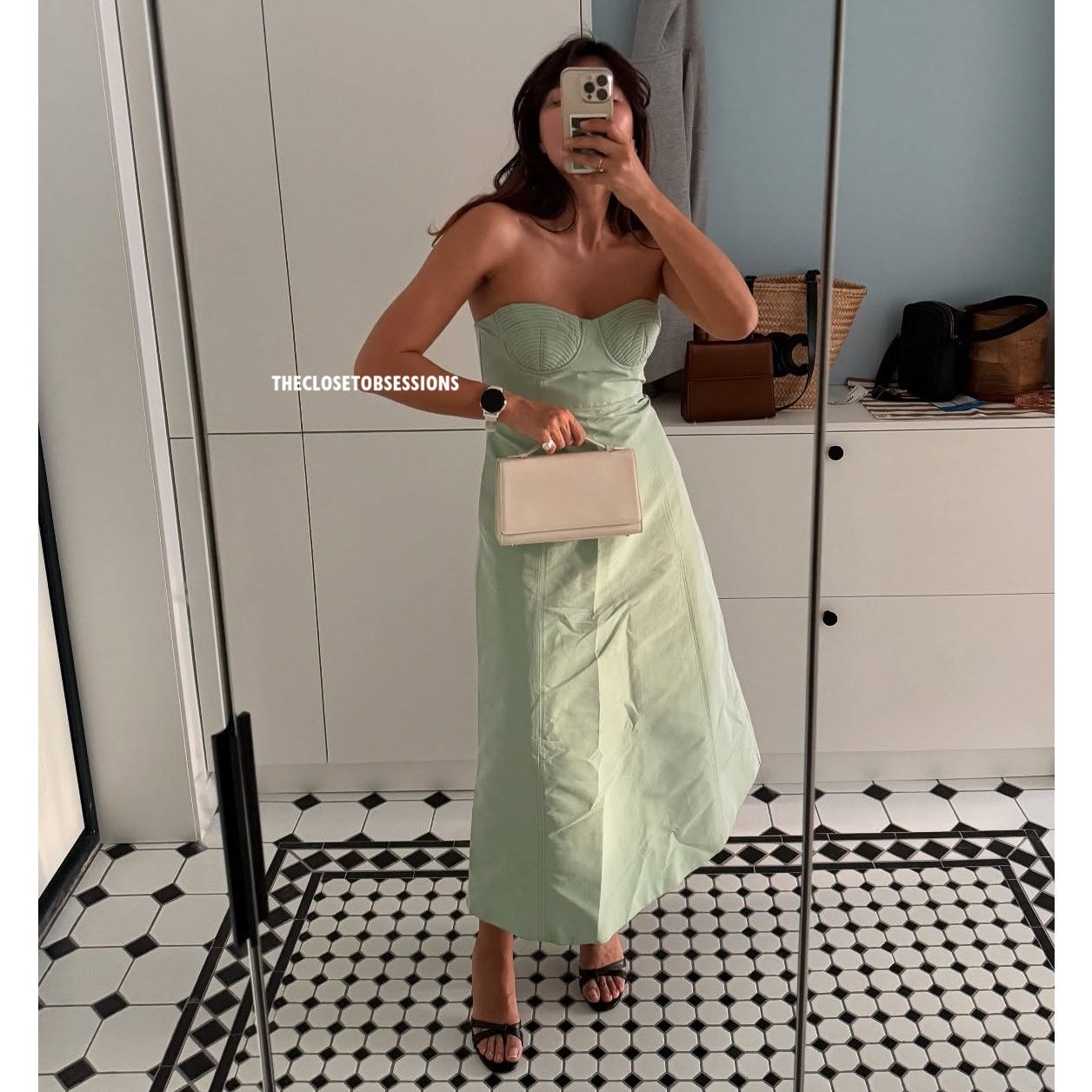 Mango MANGO Strapless Corset A-Line Midi Dress NWT — Green Size M / US 6-8 / IT 42-44 - 13 Thumbnail