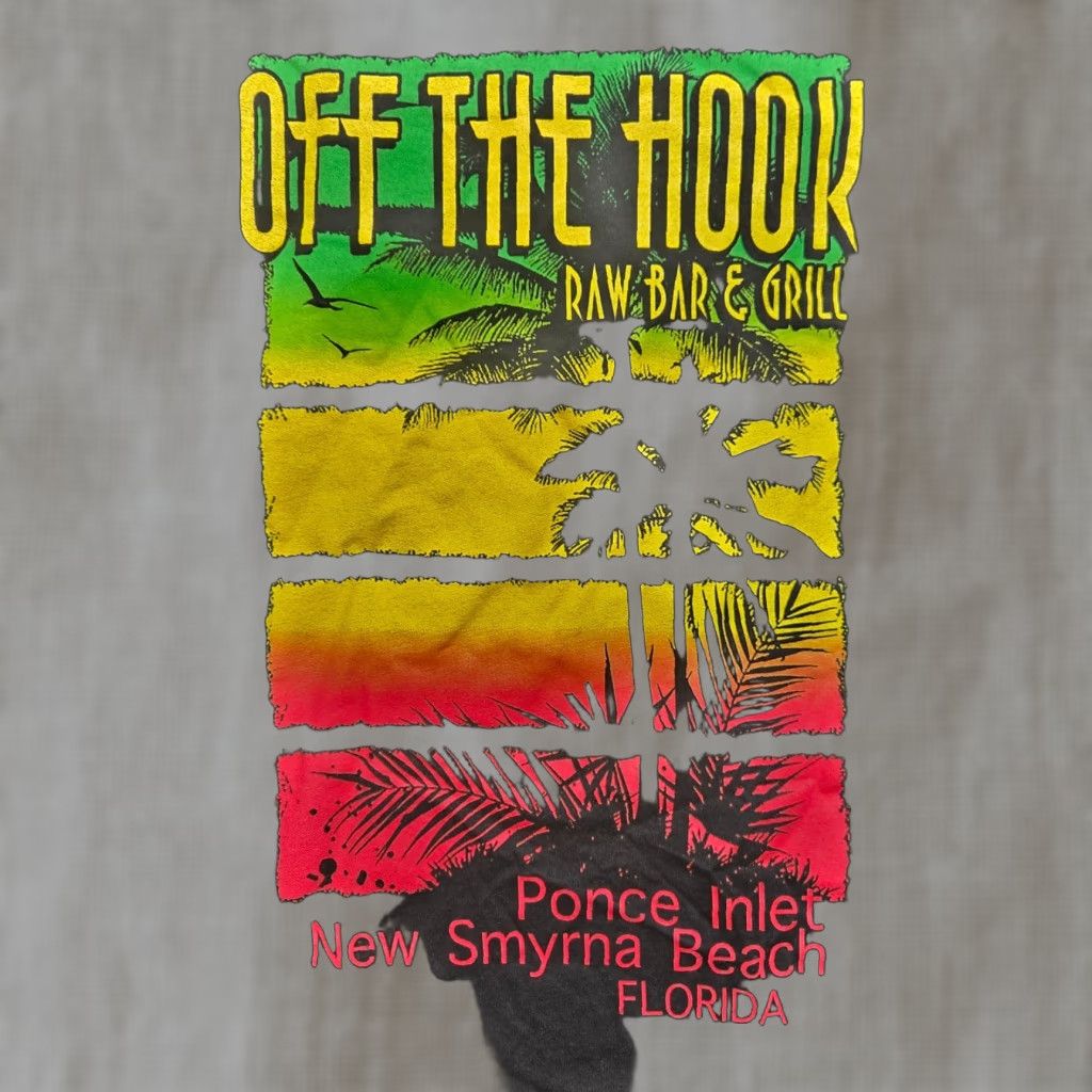 Off The Hook Off The Hook Bar Grill T-Shirt Adult Men's 3XL Black Graphic Print Florida Size US XXL / EU 58 / 5 - 1 Thumbnail
