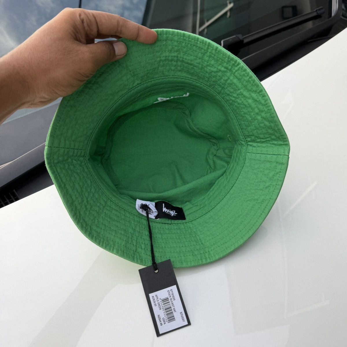 Stussy Stussy Big Stock Embroidery Logo Bucket Hat Green Size ONE SIZE - 4 Thumbnail