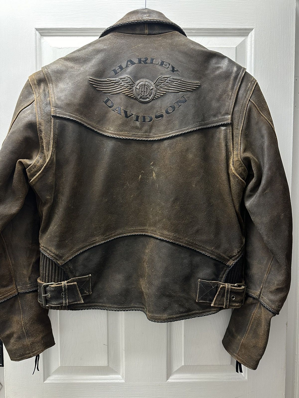 Harley Davidson Harley Davidson Billings Distressed Brown Leather Jacket 90s Size US L / EU 52-54 / 3 - 14 Thumbnail