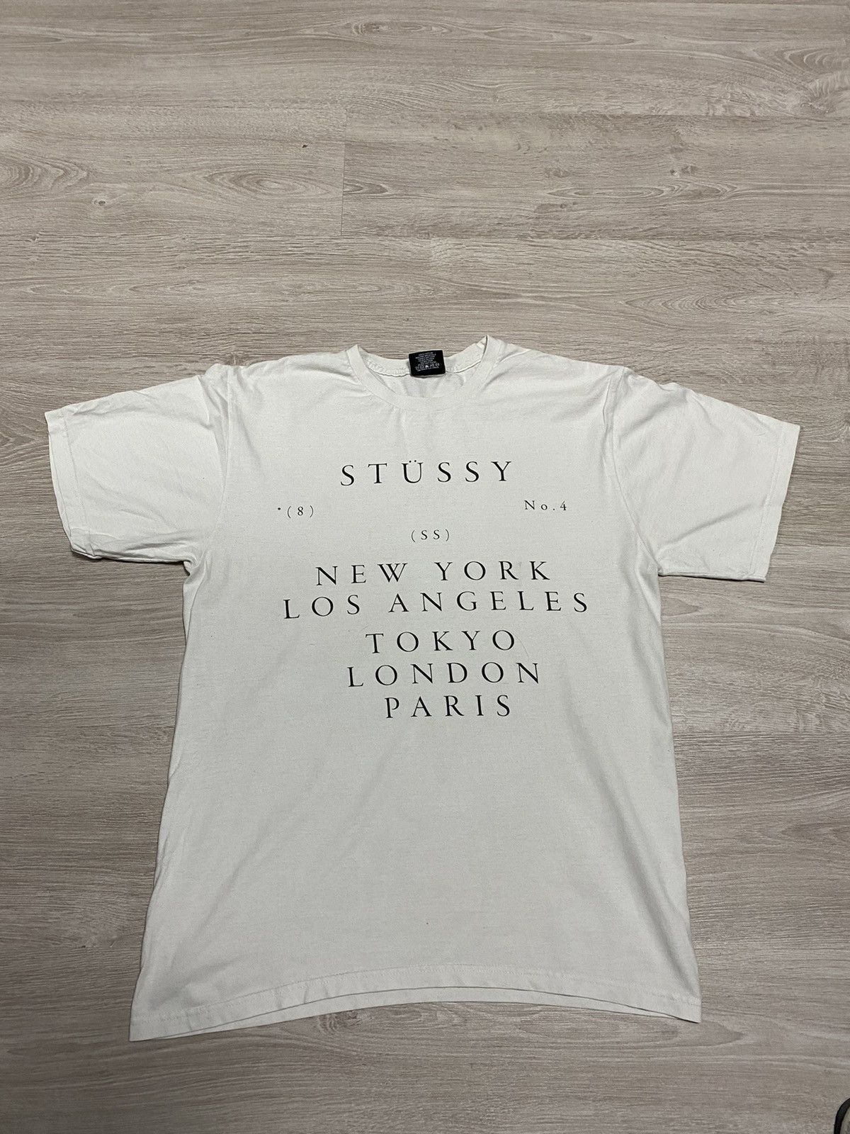 Vintage Stussy # 4 big logo NY LA SS size M