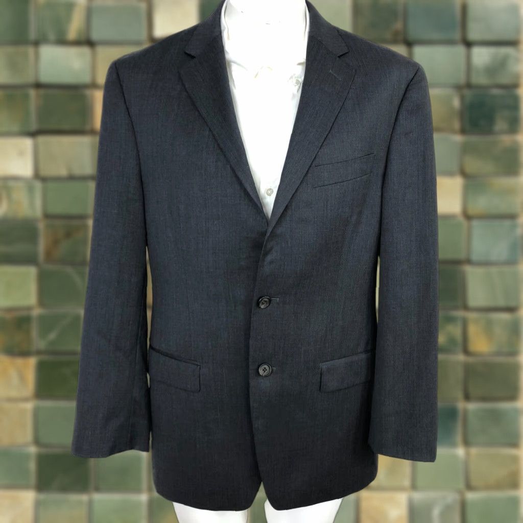 Ralph Lauren Lauren Ralph Lauren Green Label Blazer Jacket Gray 40R 100% Wool Two-Button Notch Lapel Wool Blazer Men's Casual Business Formal Wedding Vintage: No Size 40R - 1 Thumbnail