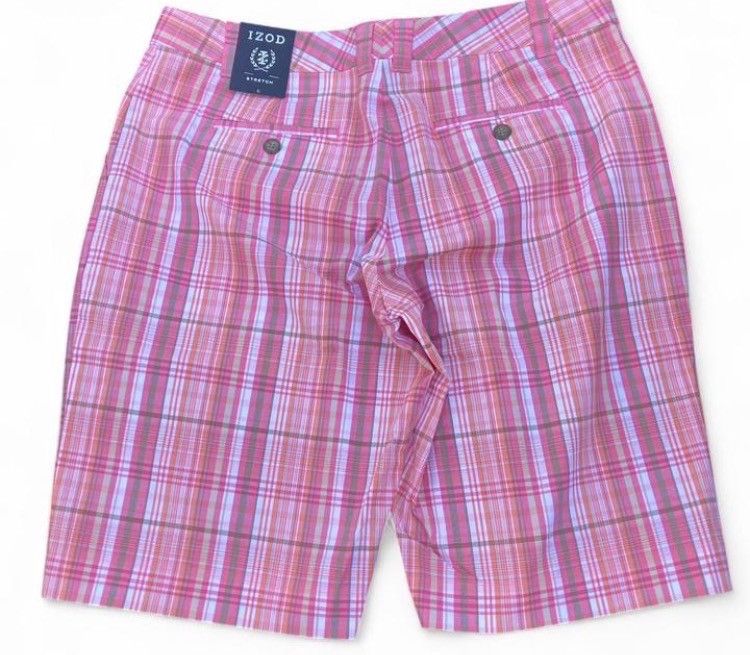 Izod IZOD Pink Coral Plaid Bermuda Shorts Stretch Women’s NWT 6 Size 28" / US 6 / IT 42 - 2 Thumbnail