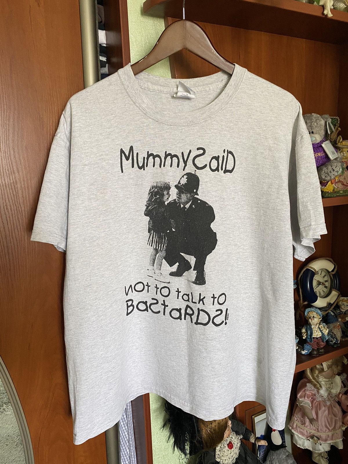 Vintage Vintage 90s ACAB My Mommy Said Not to Talk to Bastards Tee Size US XL / EU 56 / 4 - 1 Thumbnail