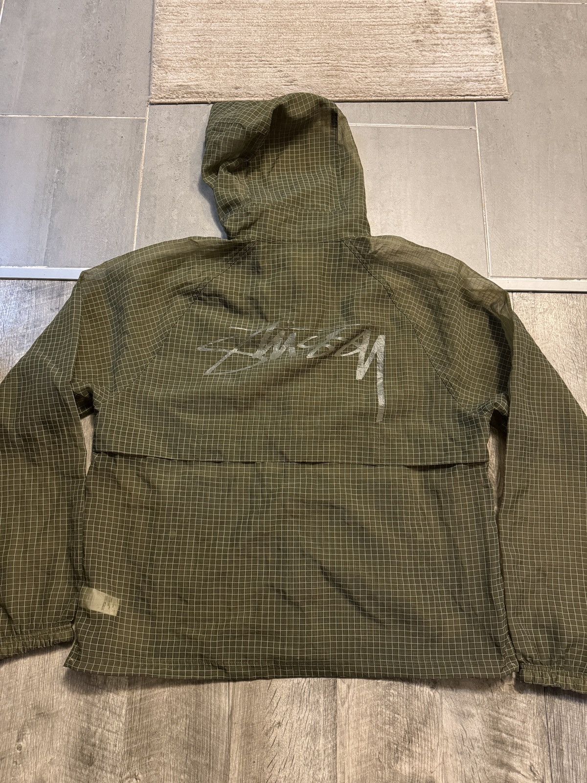 Stussy Stussy Beach Shell Transparent Ripstop Olive Green