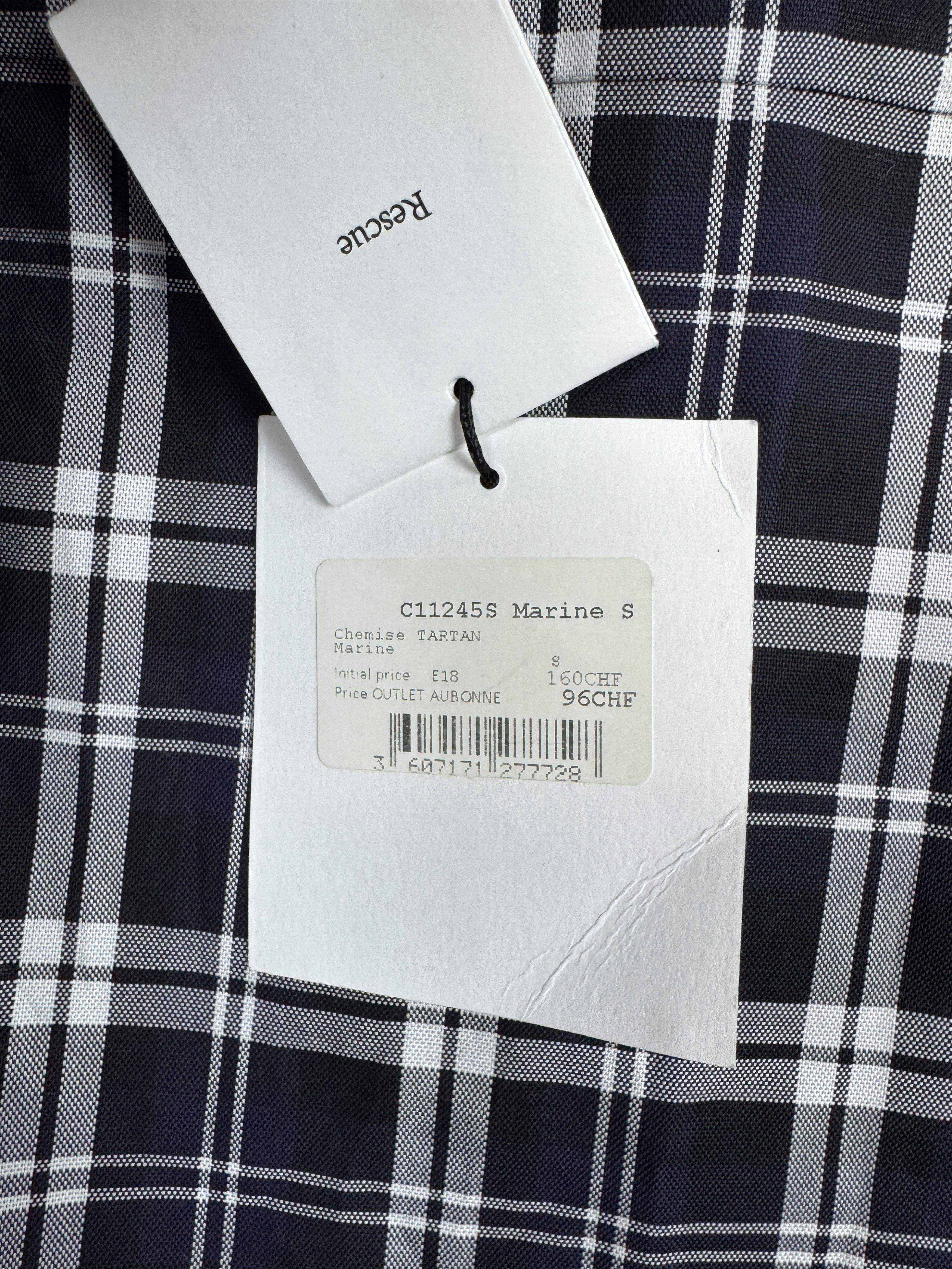 Sandro NWT RRP 230$ SANDRO Paris Chemise Tartan Marine Shirt Size US S / EU 44-46 / 1 - 11 Thumbnail