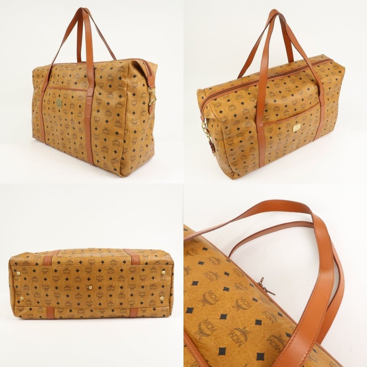 MCM MCM Visetos Coated Canvas Duffle Bag Brown Size ONE SIZE - 3 Thumbnail