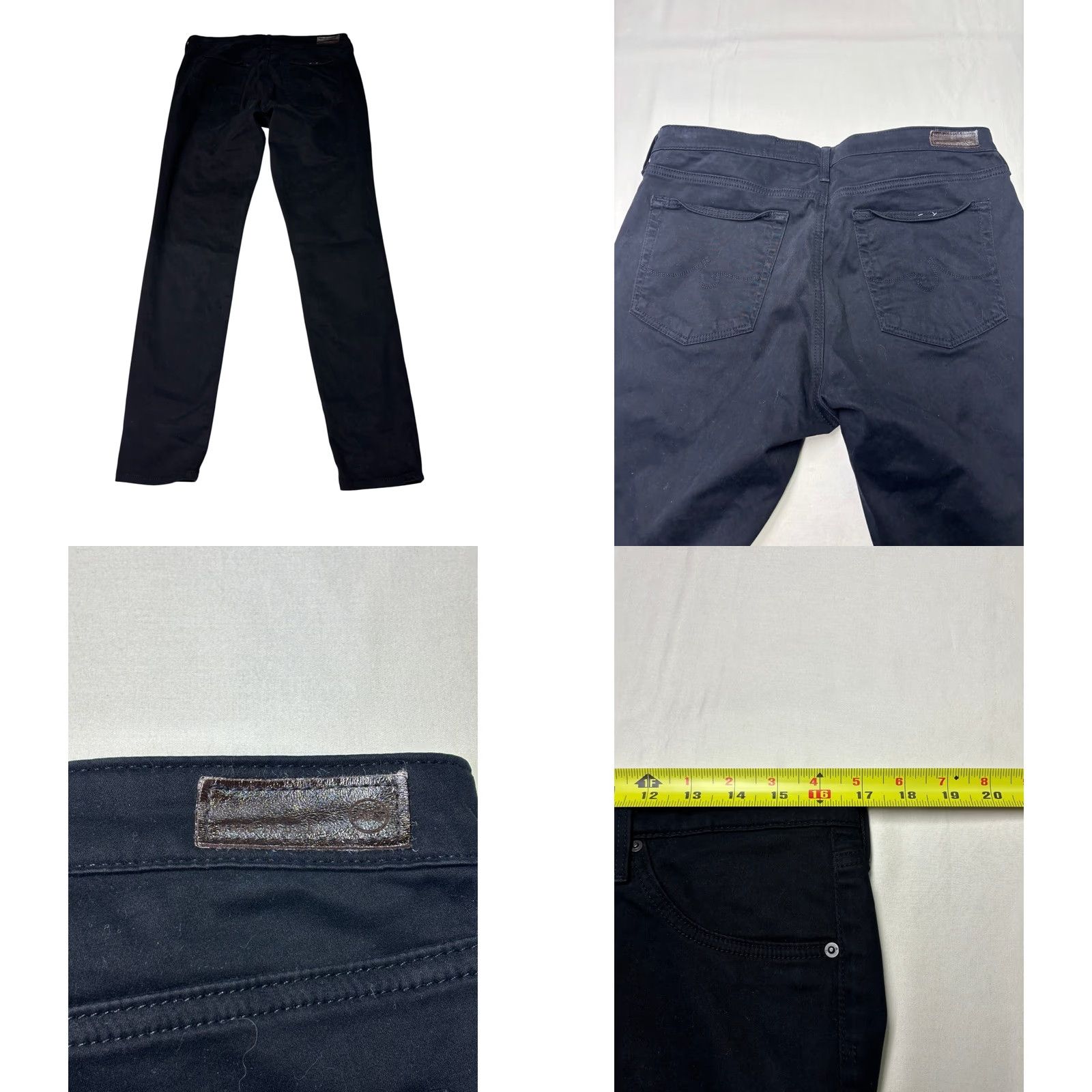 Vintage VINTAGE? No. AG Adriano Goldschmied The Middi Jeans Black 32R L32 Mid-Rise Slim 5-Pocket Vintage: No Size 24" / US 00 / IT 34 - 8 Thumbnail