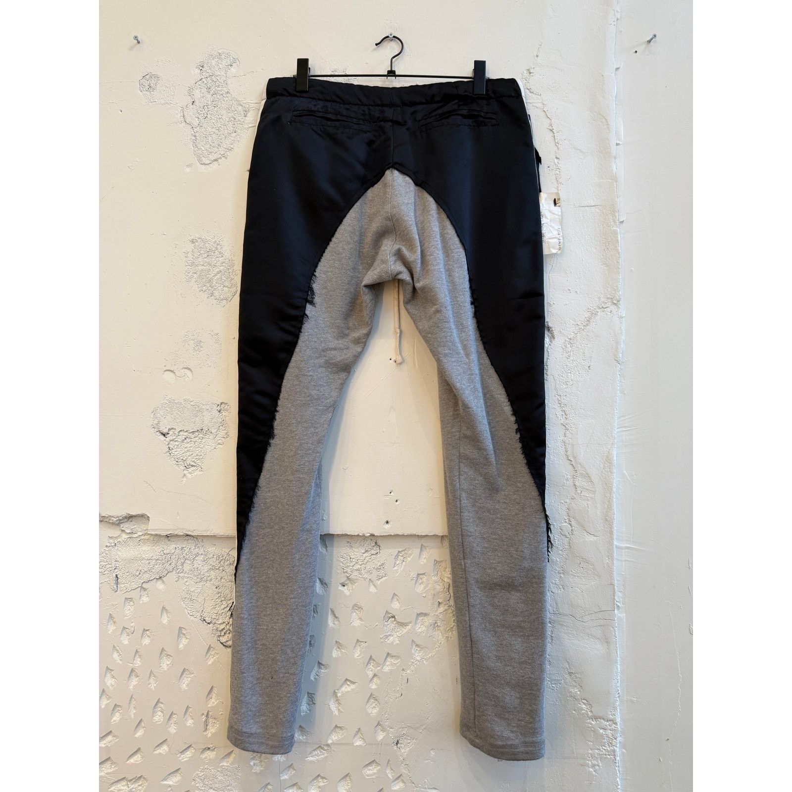 Greg Lauren Greg Lauren SAMPLE 50/50 Black Satin/Terry Long Pant Size US 34 / EU 50 - 2 Thumbnail