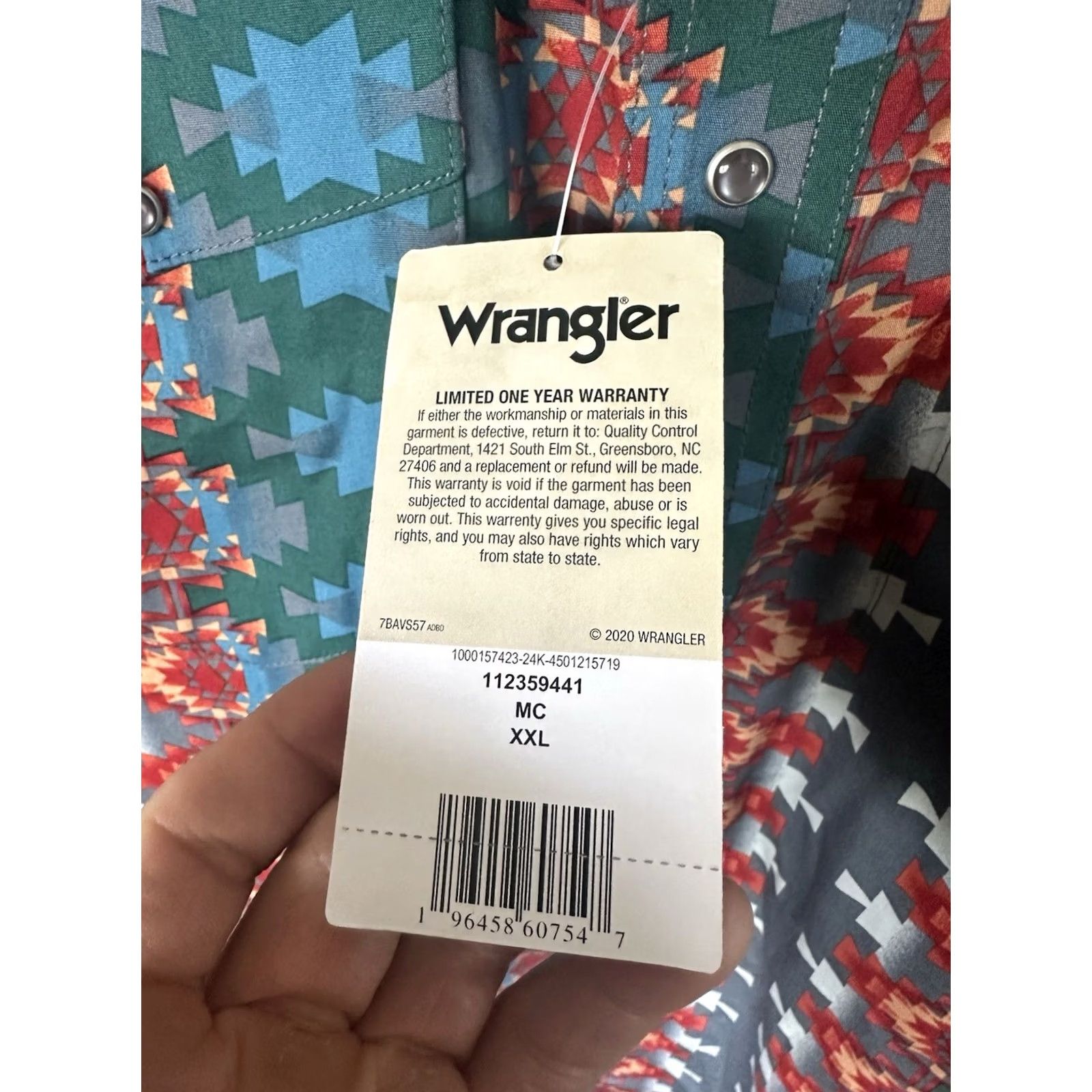 Wrangler VINTAGE Wrangler Mens Shirt 2XL Multi Pearl Aztec Southwestern Tribal Checotah Rodeo NWT Size US XXL / EU 58 / 5 - 3 Thumbnail