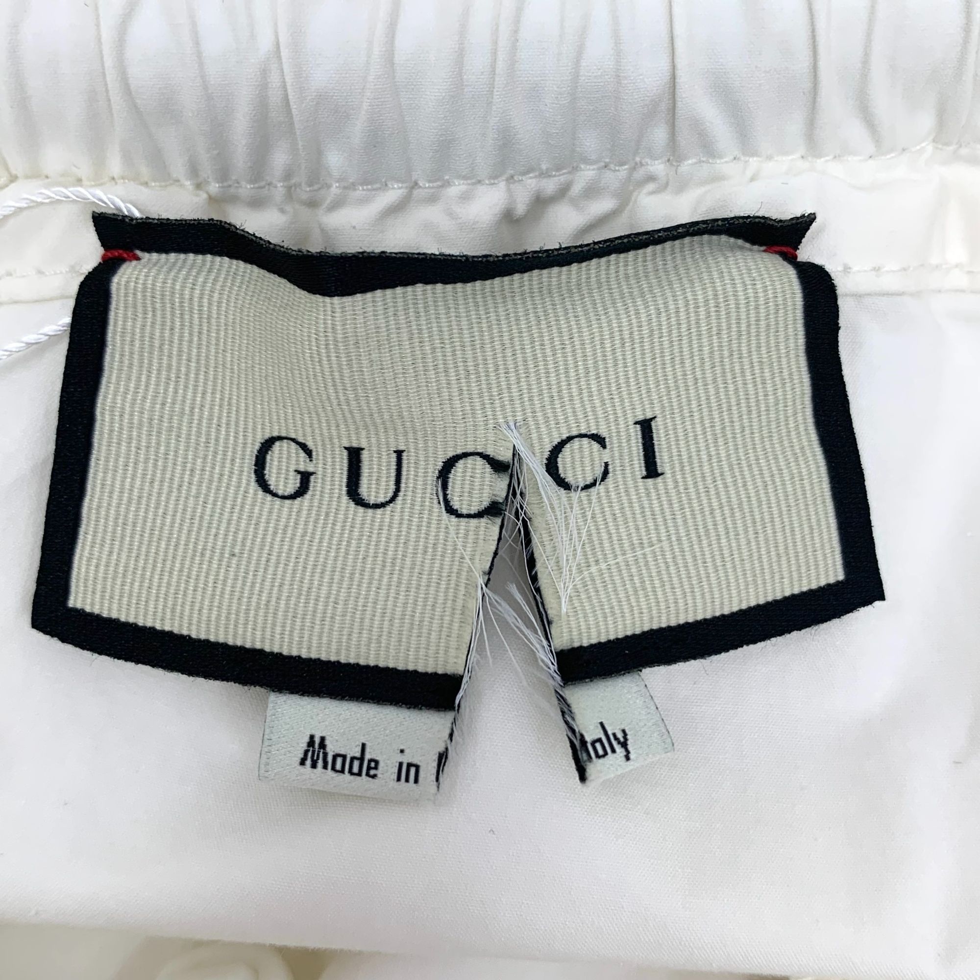 Gucci Gucci White Cotton Drawstring Casual Trousers W/ Striped Web Size US 32 / EU 48 - 2 Thumbnail