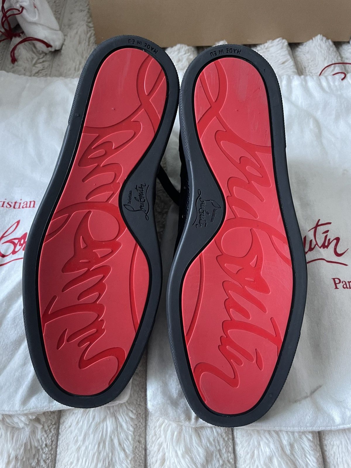 Christian Louboutin Louboutin Lou Spikes flat Calf b139 black/bk 41 Size US 8 / EU 41 - 7 Thumbnail