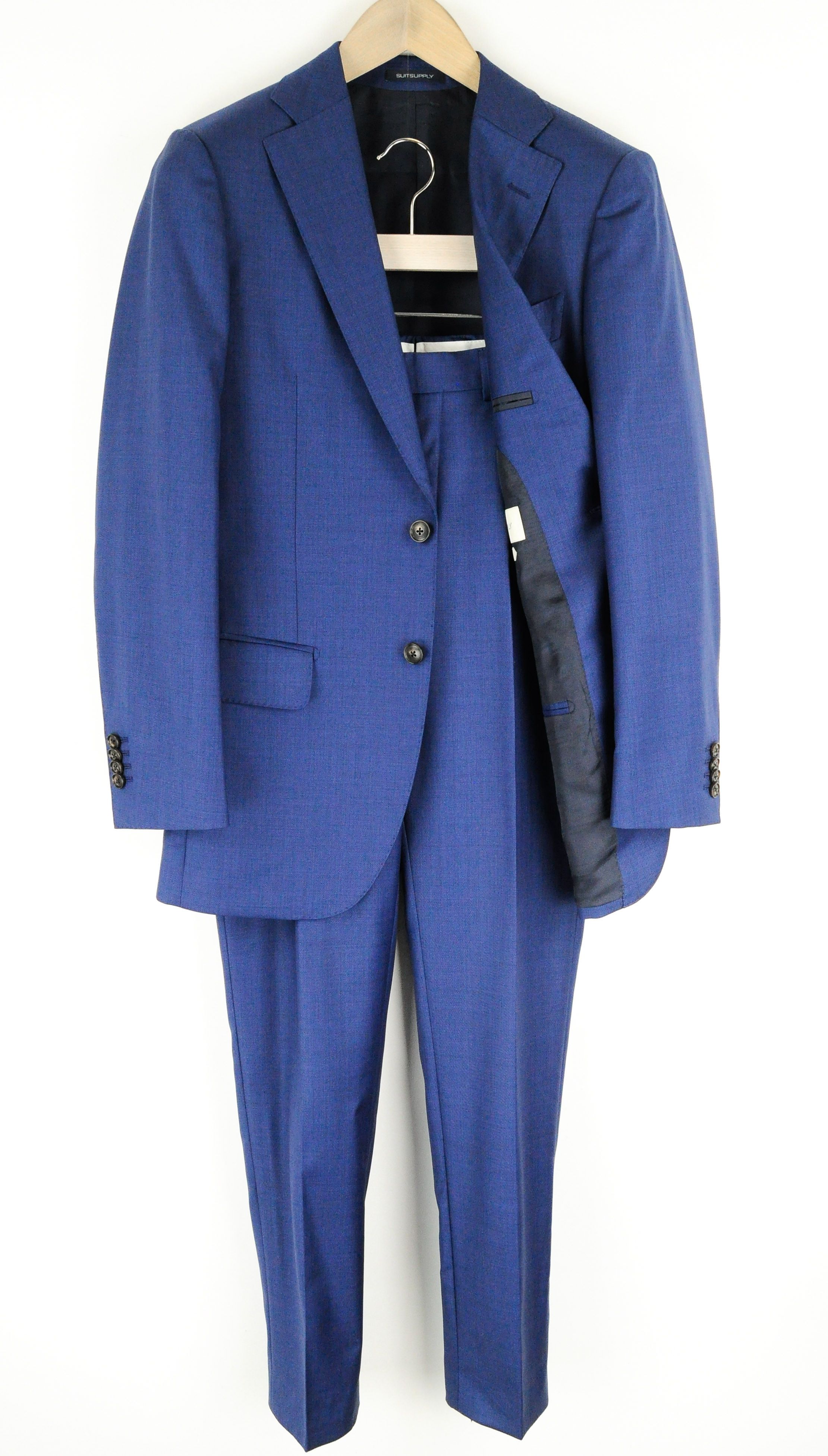 LAZIO UK34R Slim Blue Wool Suit 55321
