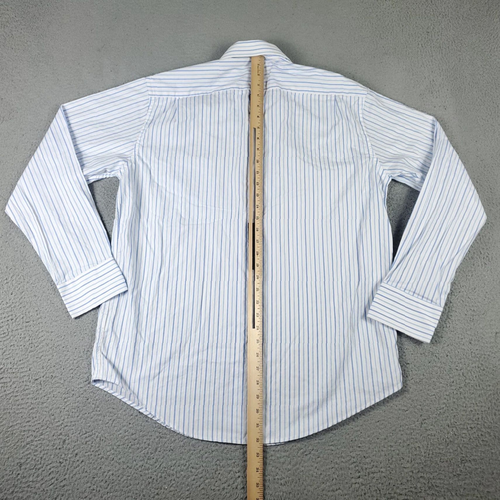 Vintage Burma Bibas Shirt 16.5 Mens Blue Striped Button-Up Long Sleeve Cotton Casual Size US L / EU 52-54 / 3 - 3 Thumbnail