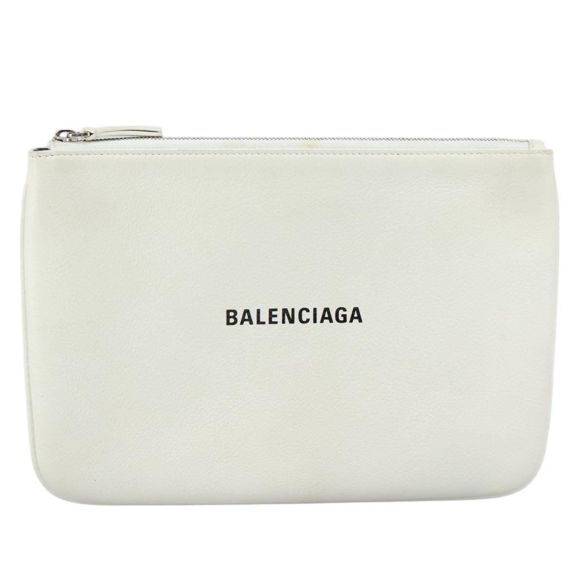 Balenciaga Everyday White Leather Clutch Bag (Pre-Owned) Size ONE SIZE - 1 Thumbnail