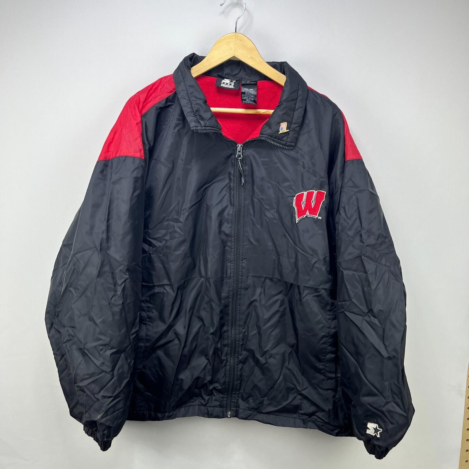 Starter Vintage 90s Starter Wisconsin Badgers Fleece Lined Jacket XL Size US XL / EU 56 / 4 - 1 Thumbnail