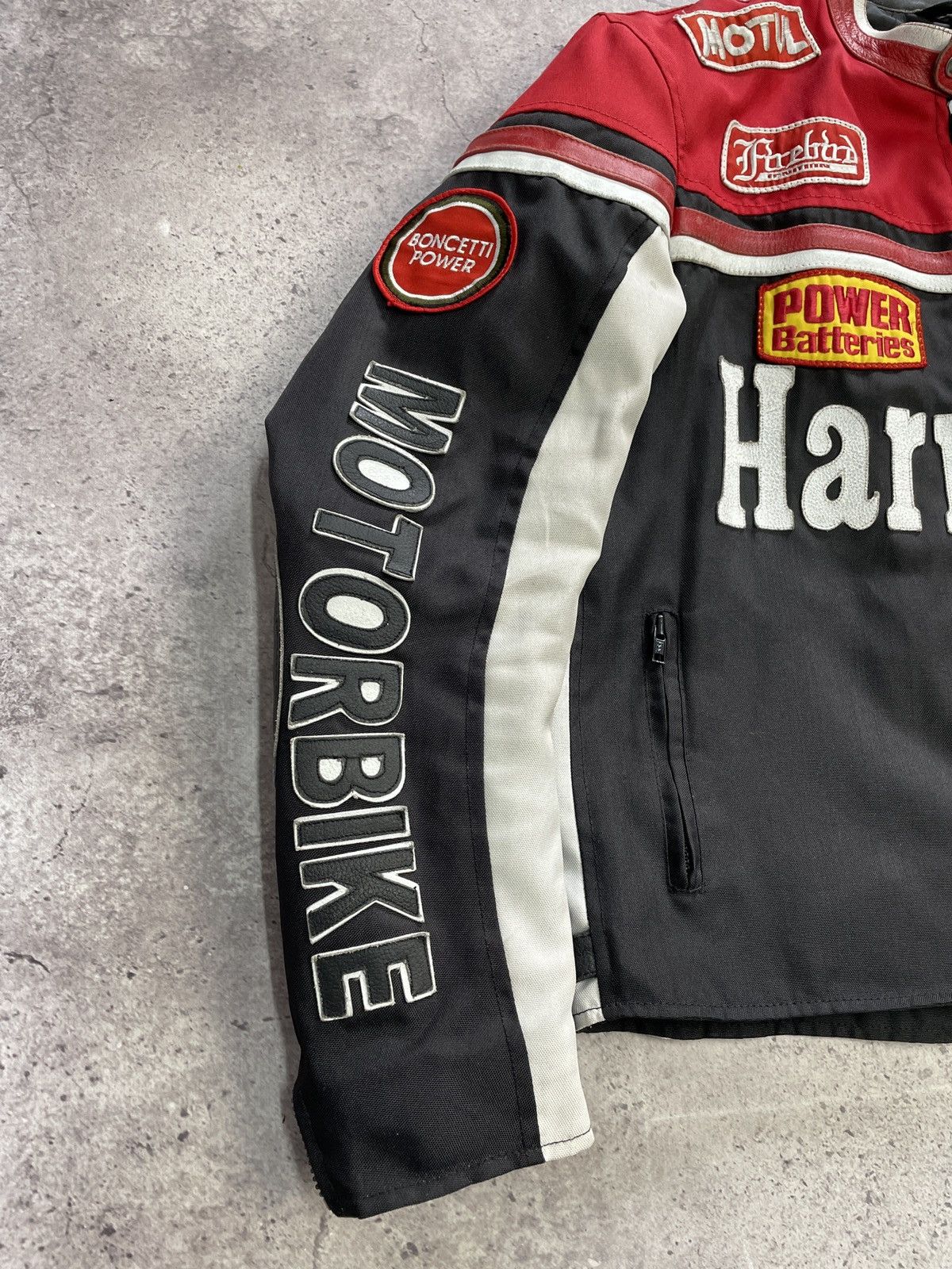 NASCAR Vintage 90s Harrison Racing Nylon Leather Y2K Motto Jacket Size US L / EU 52-54 / 3 - 6 Thumbnail