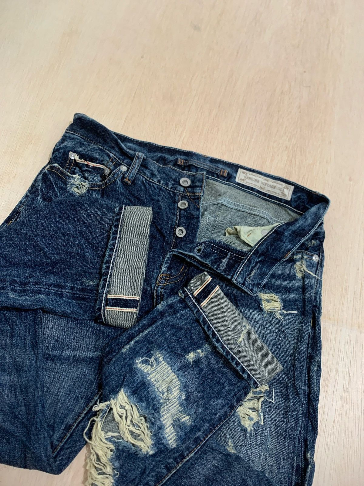 If Six Was Nine × Japanese Brand Distressed Denim Goa Genuine Vintage Denim Jeans Size US 30 / EU 46 - 1 Thumbnail
