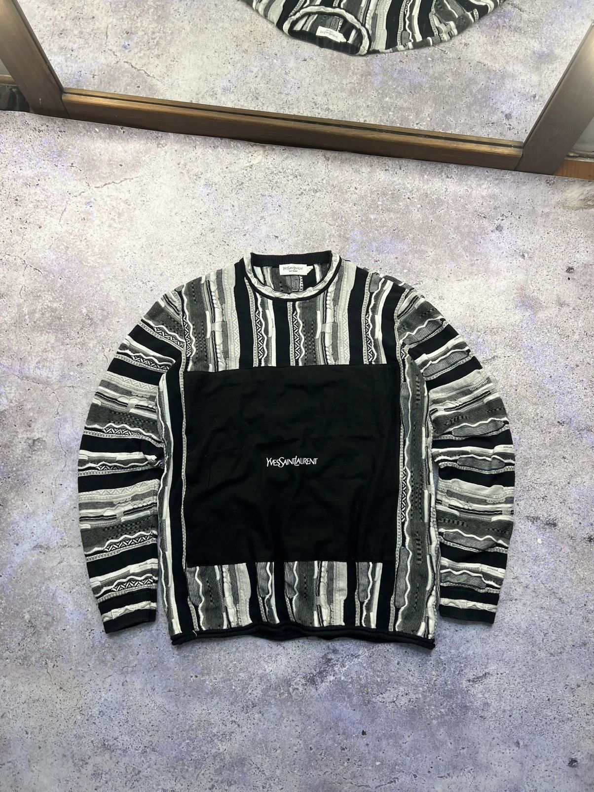 Saint Laurent Paris Black|White YSL Sweater Knit Yves Saint Laurent Sweater Size US L / EU 52-54 / 3 - 1 Thumbnail