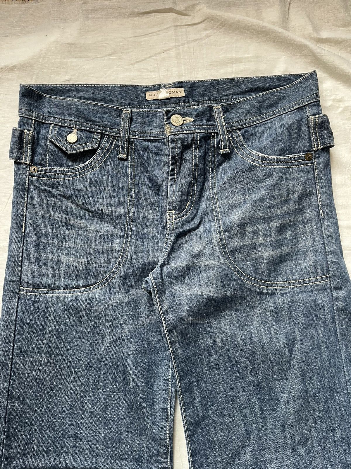 If Six Was Nine × Japanese Brand Human Woman Bootcut Jeans Rare Pocket Buckle Size 32" / US 10 / IT 46 - 10 Thumbnail
