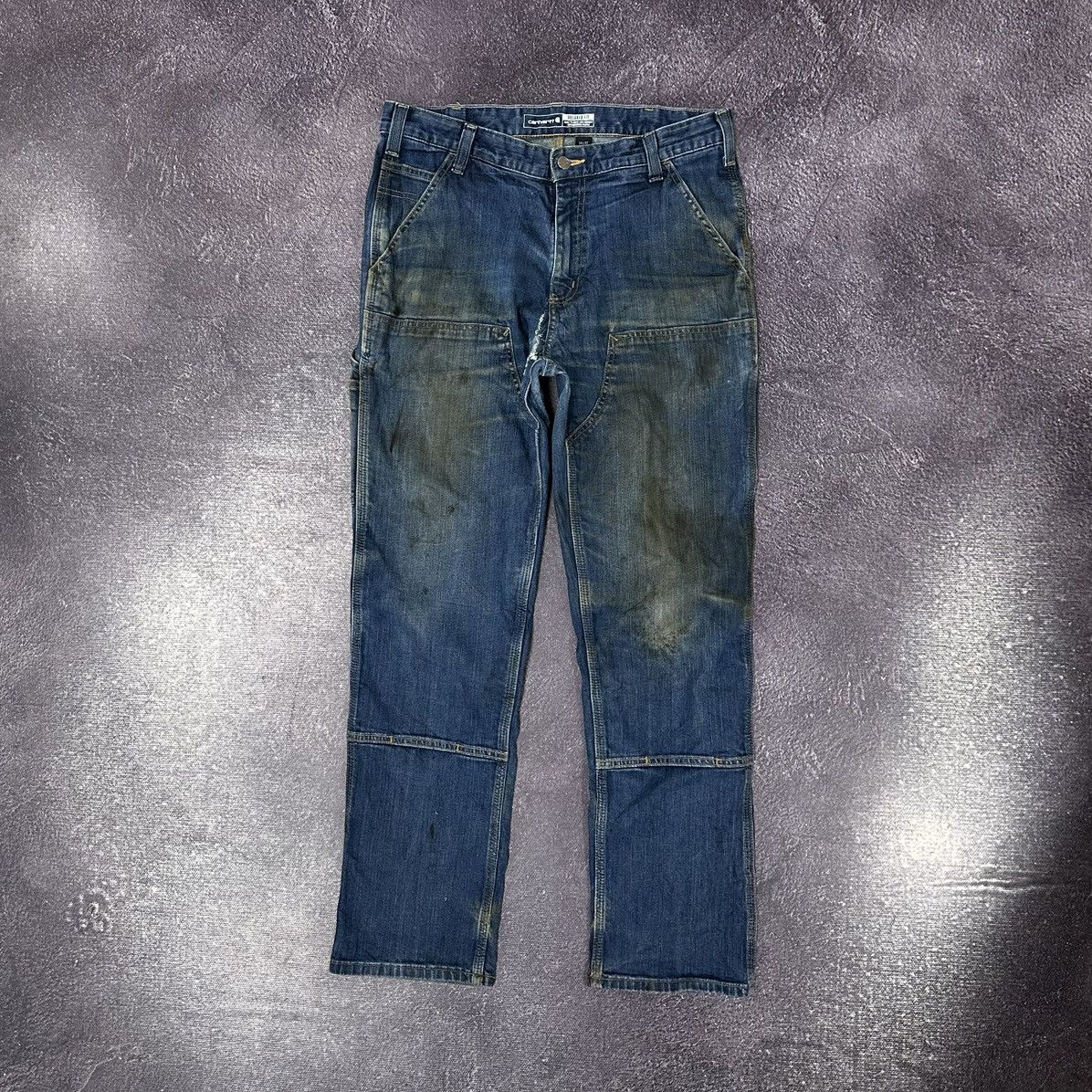 Vintage Carhartt Double Knee Y2K Blue Denim Jeans