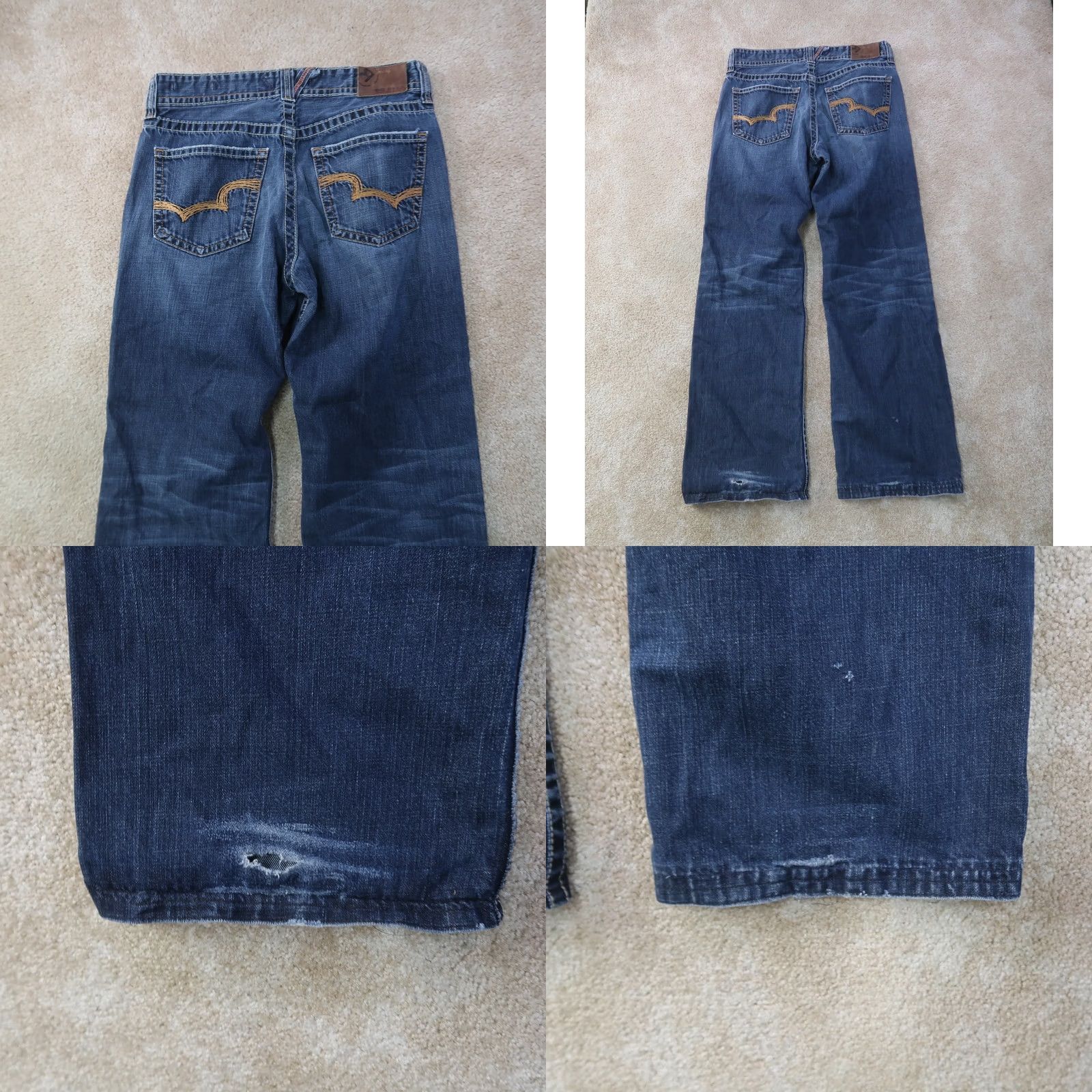 Denime BIG STAR Jeans Mens 32x33 Blue Denim Straight 5-Pocket Regular Waist Belt Loops Vintage No N/A Size US 32 / EU 48 - 8 Thumbnail