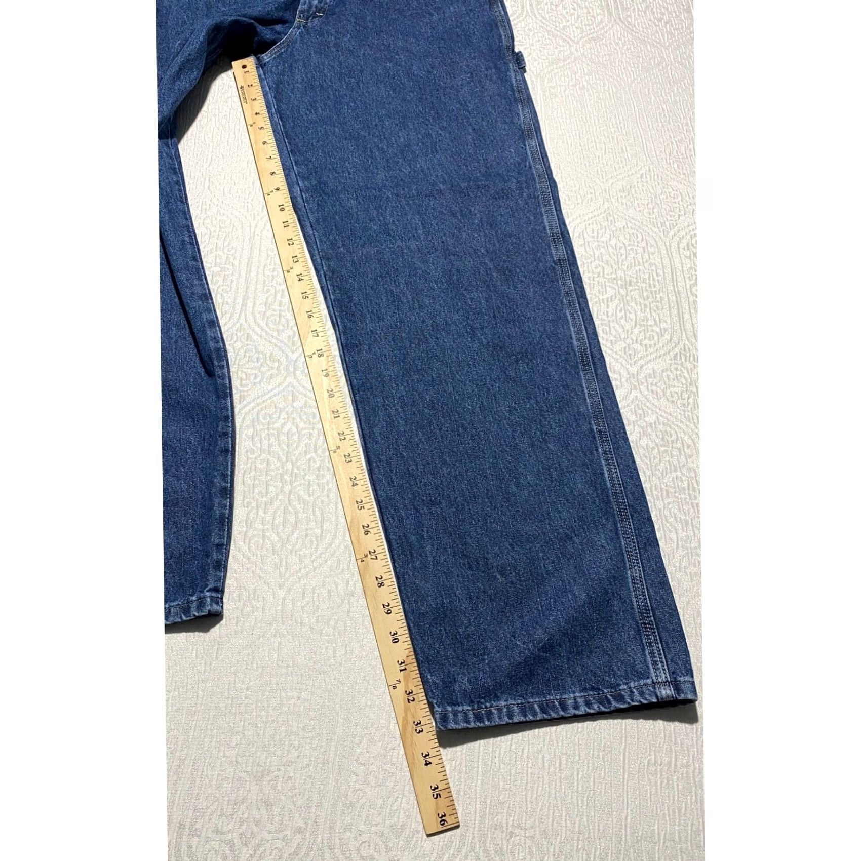Wrangler Wrangler Carpenter Jeans Mens 34x33 Dark Wash Blue Denim Relaxed Fit 90s Hip Hop Size US 34 / EU 50 - 5 Thumbnail