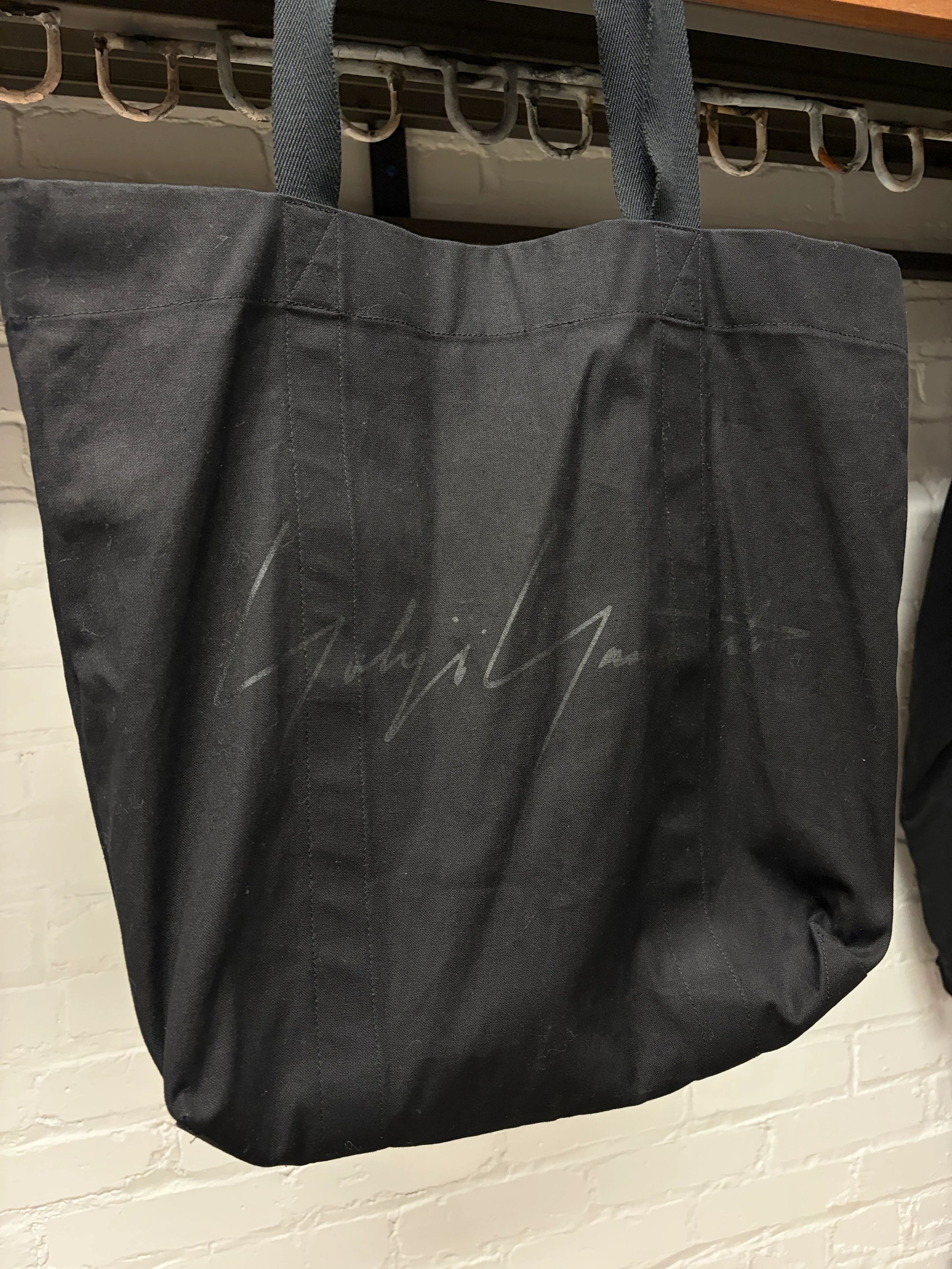 Yohji Yamamoto Yohji Yamamoto Black Canvas Tote Bag Size ONE SIZE - 2 Thumbnail