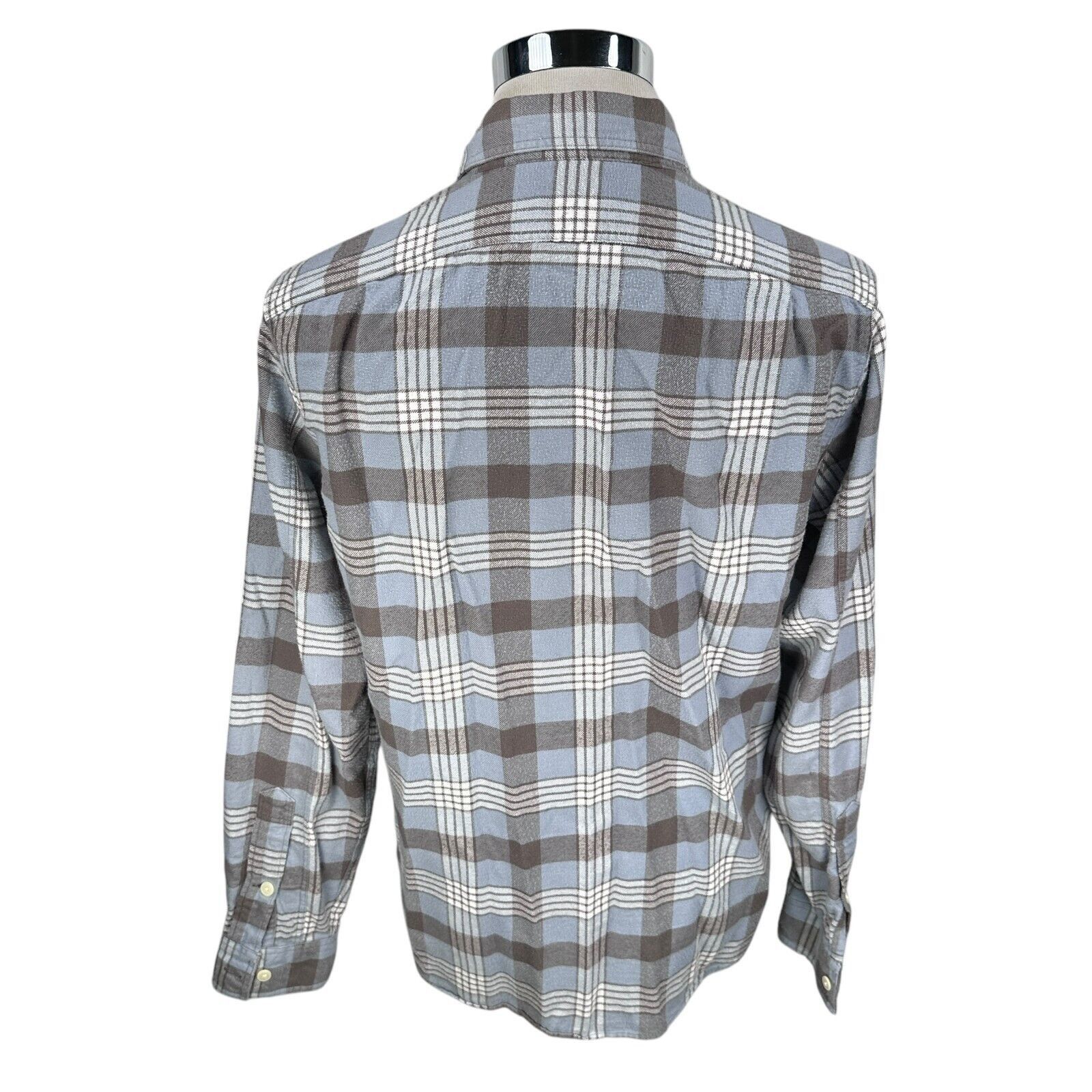 J.Crew J.Crew Flannel Shirt Mens Medium Gray Blue Plaid Button Up Size US M / EU 48-50 / 2 - 5 Thumbnail