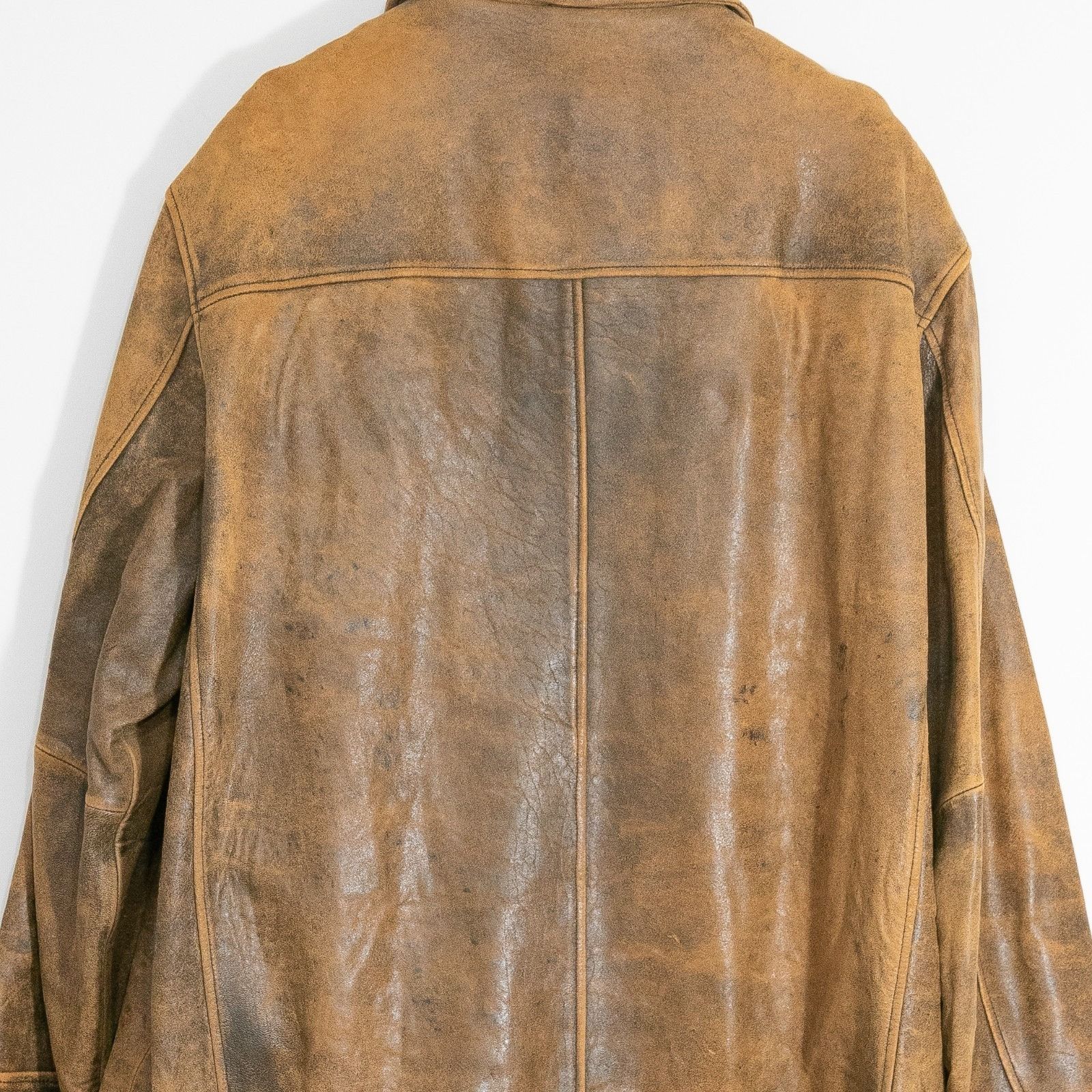 Wilsons Leather Vintage Wilsons Leather Brown Leather Jacket Mens XL Patina Size US XL / EU 56 / 4 - 12 Thumbnail