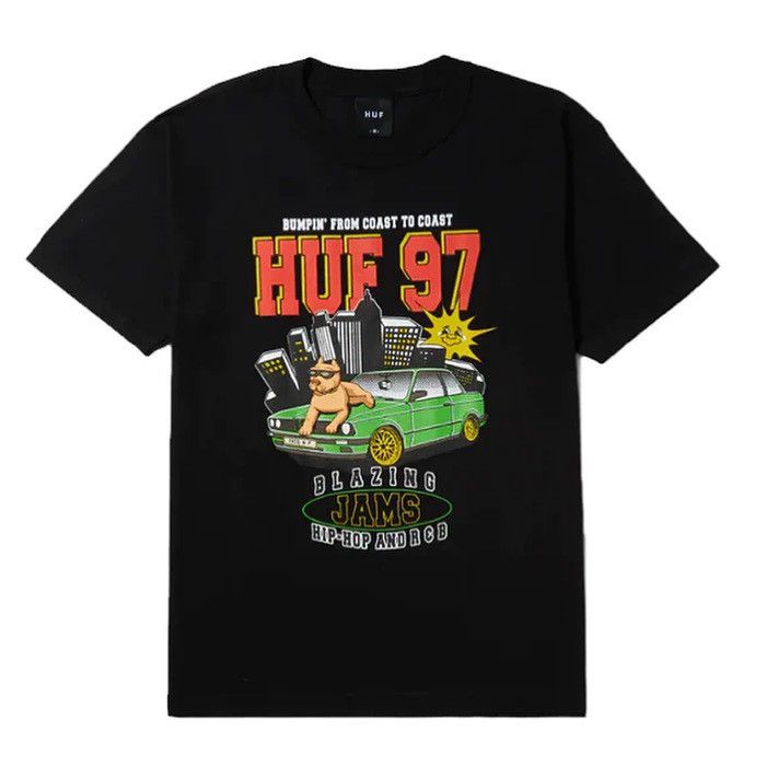 Huf × Hysteric Glamour Huf Skate Oversized Black Tee BLAZING JAMS S/S TEE SIZE L Ra Size US L / EU 52-54 / 3 - 9 Thumbnail