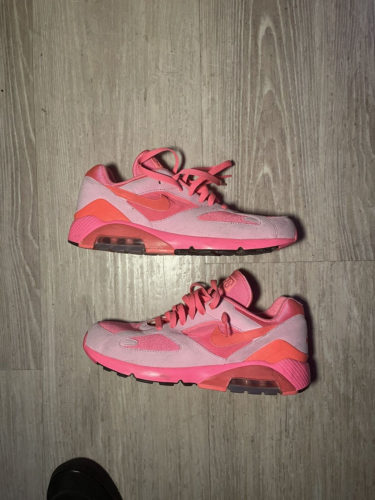 image of Comme Des Garcons x Nike Air Max 180 Shoes in Pink, Men's (Size 11)
