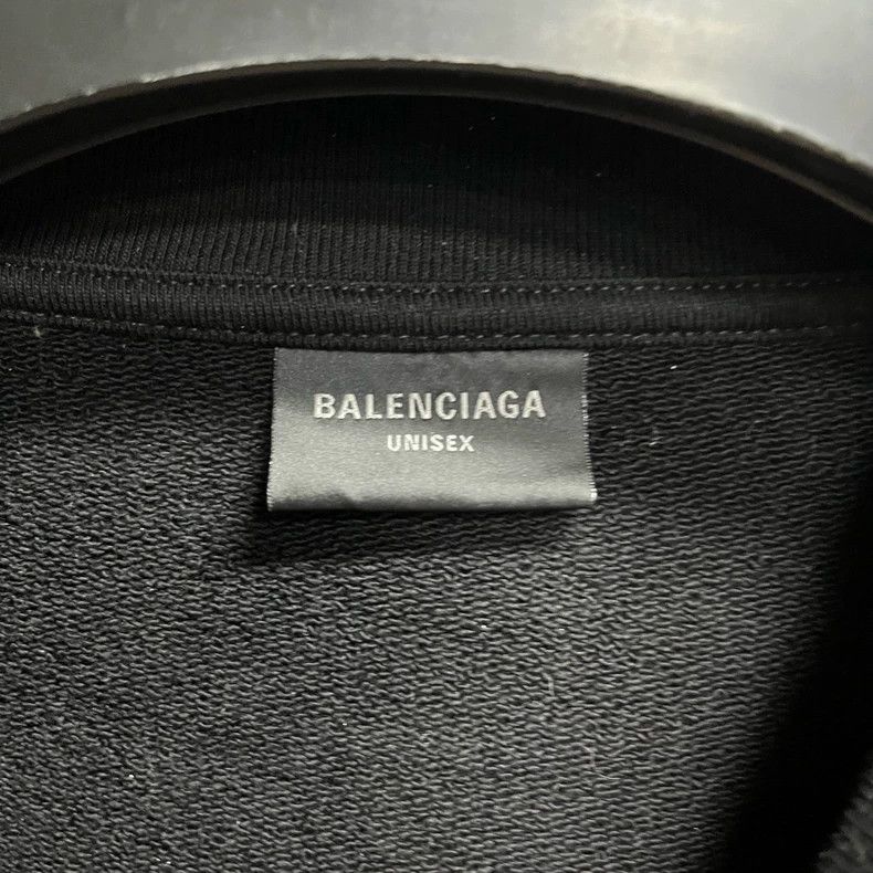 Balenciaga Balenciaga Black monogrammed logo embroidered crew neck lo Size US S / EU 44-46 / 1 - 2 Thumbnail