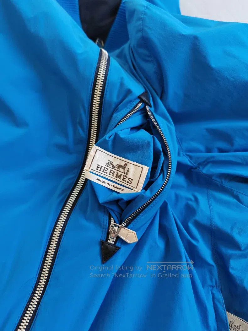 Hermes Hermes Double-faced jacket cotton coat, blue and black rev Size US L / EU 52-54 / 3 - 5 Thumbnail