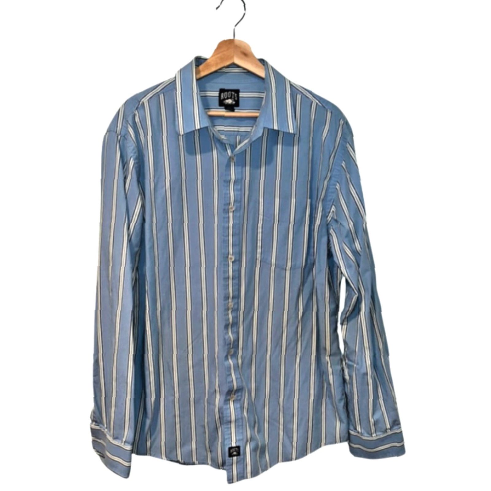 Roots Roots Multicolor Striped Button Up Shirt Mens XL Size Multicolor Striped Casual Business Workwear Size US XL / EU 56 / 4 - 7 Thumbnail